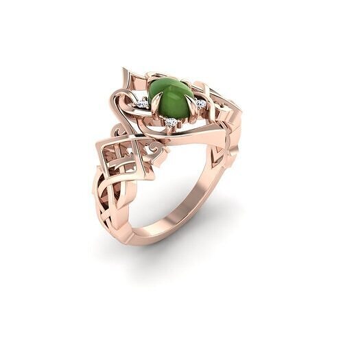  Floral Engagement Wedding Ring for Women 19 3D print model