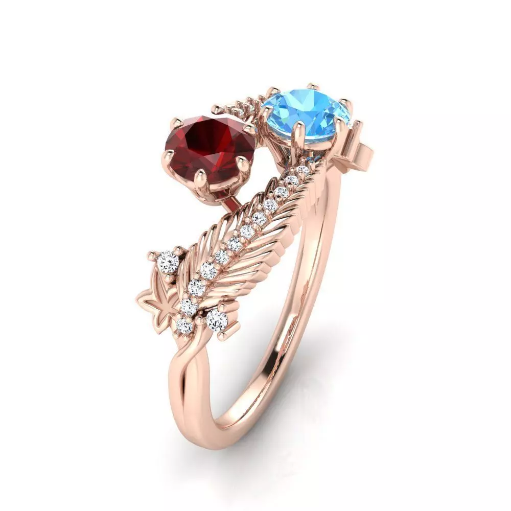 Floral Engagement Wedding Ring for Women 20 3D print model