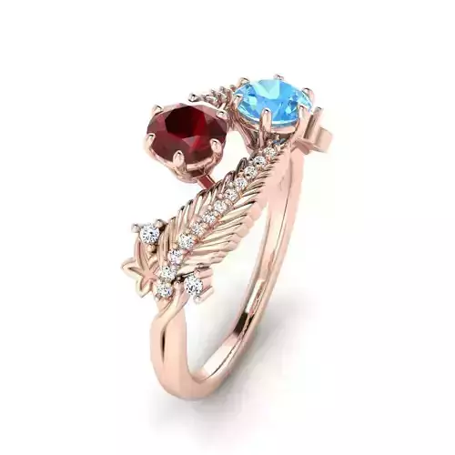  Floral Engagement Wedding Ring for Women 20 3D print model
