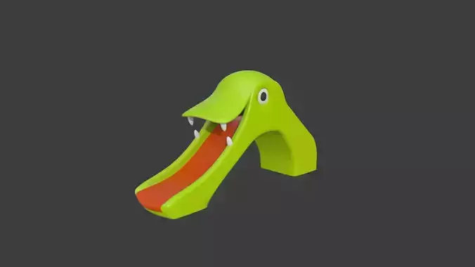 Kids Dragon Shaped Slide  Low-Poly 3D Model