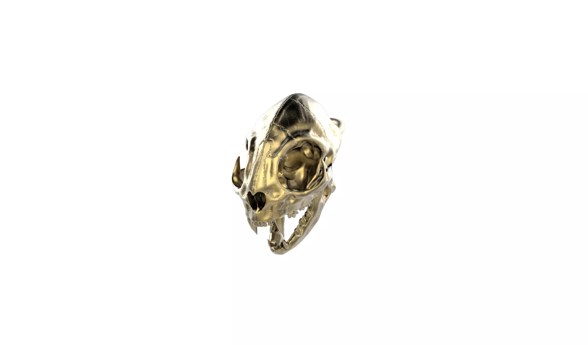 Cat Skull pendant and Vertebrae Pattern for Bracelet 3D print model_1