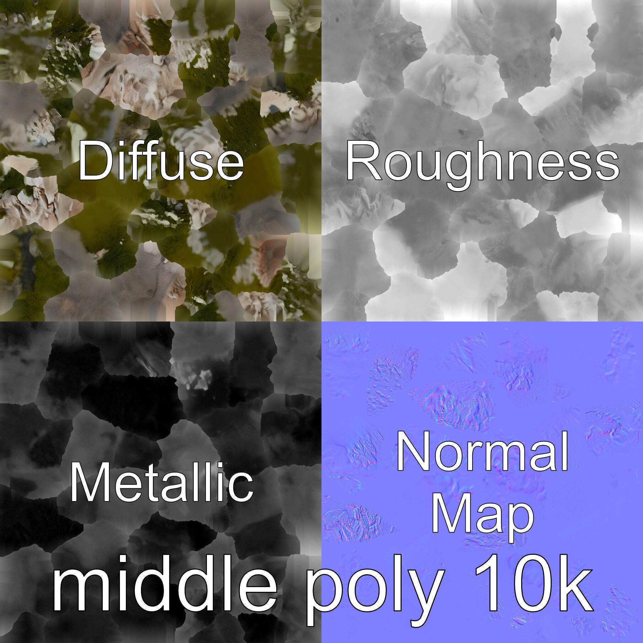 Mossy Stepping Stone Model Pack Low-poly 3D model_26