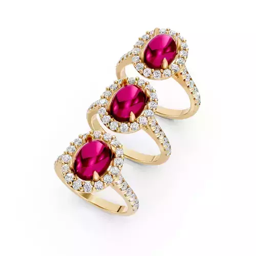 Oval Cabachon Diamond Ring