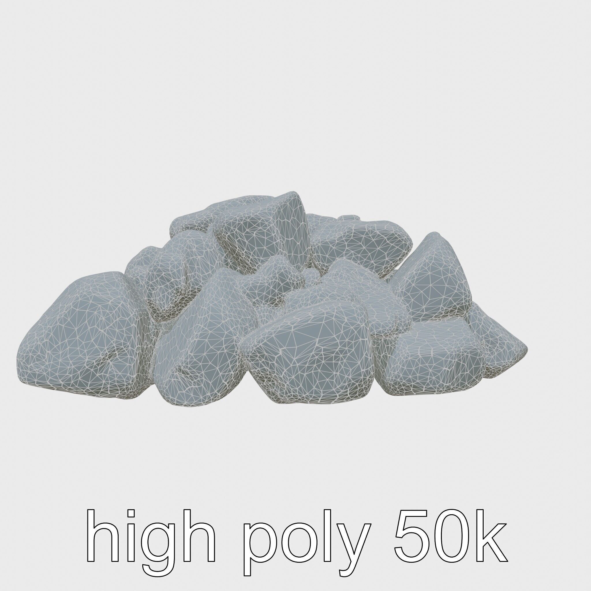 Mossy Rock Clusters Natural Environment model pack Low-poly 3D model_33