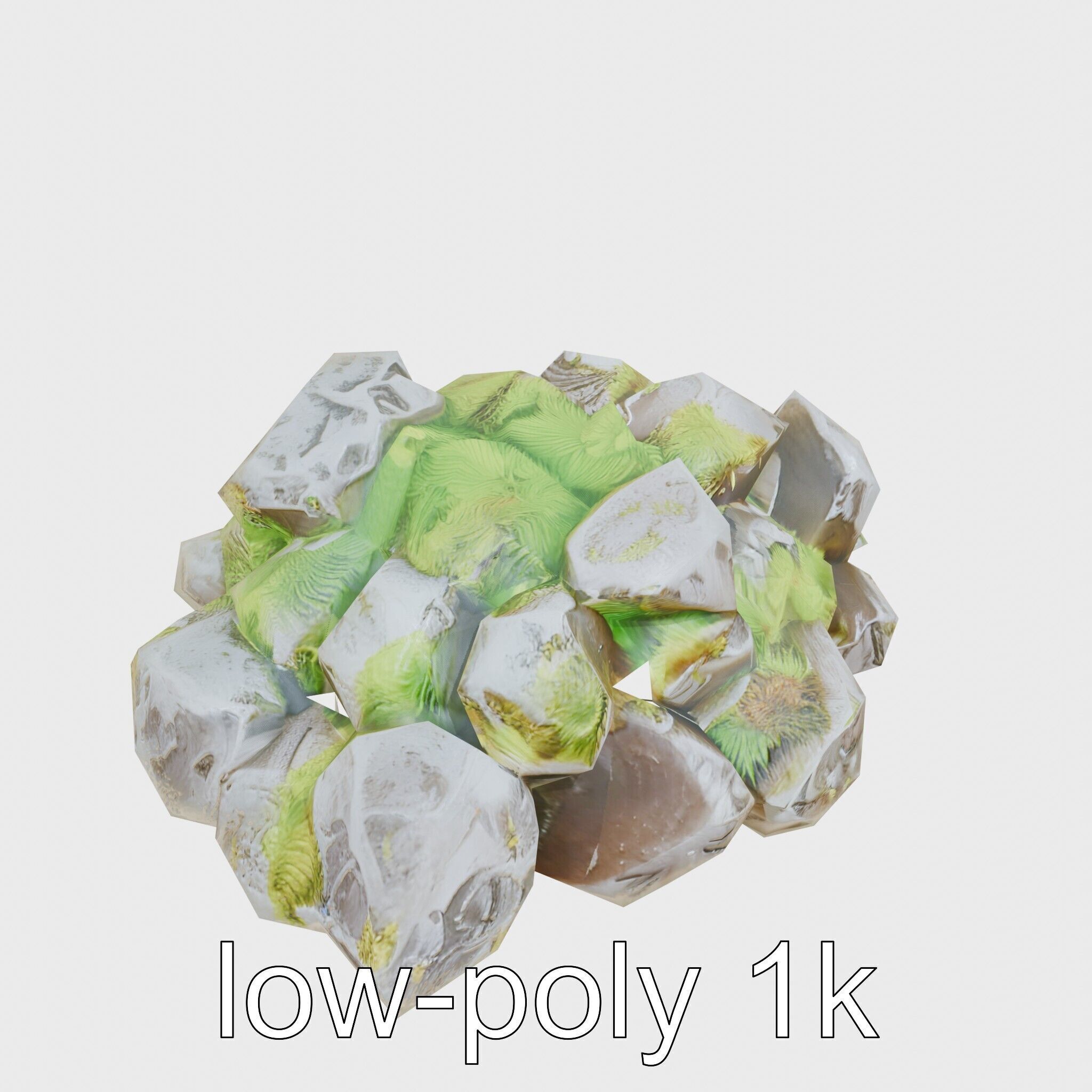 Mossy Rock Clusters Natural Environment model pack Low-poly 3D model_21