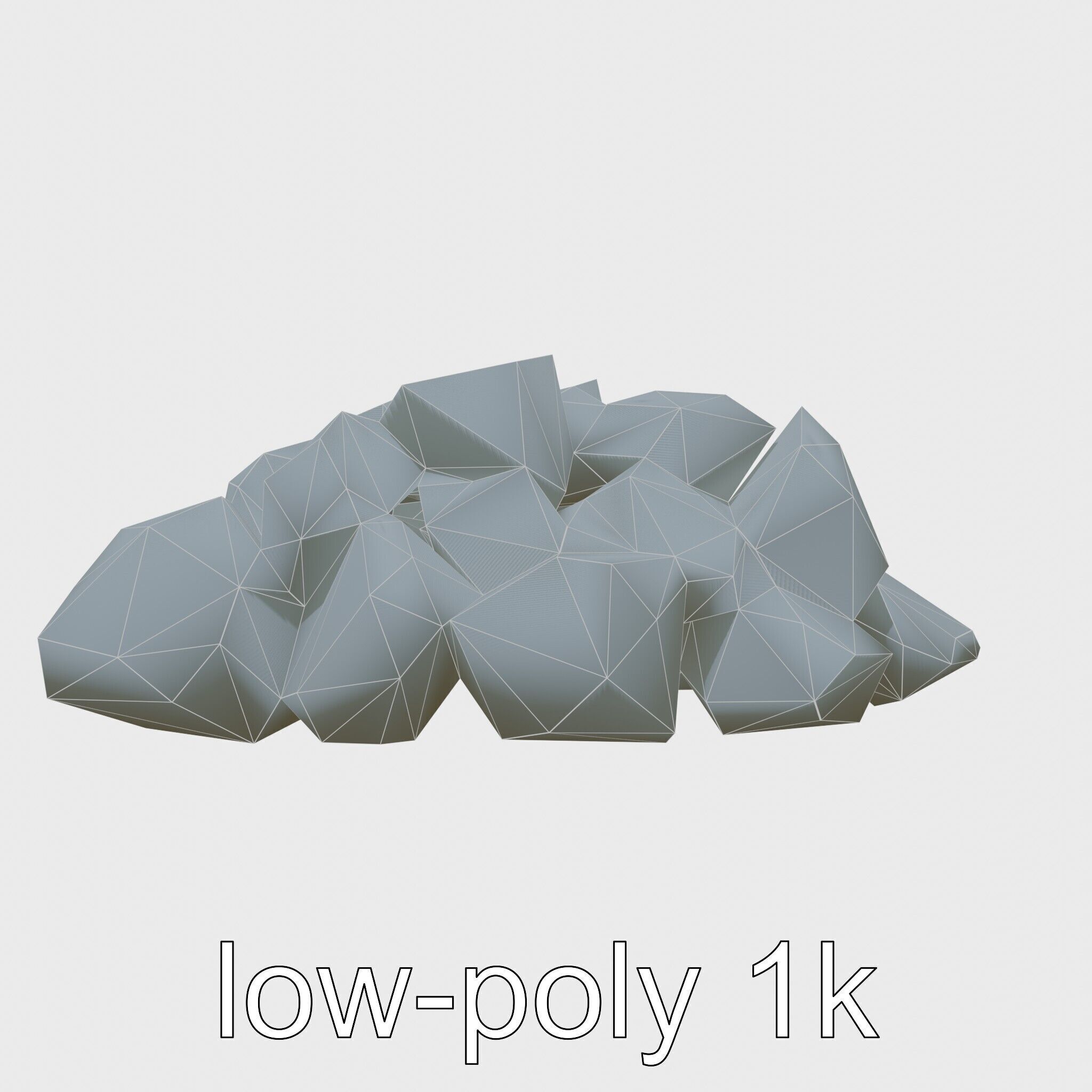 Mossy Rock Clusters Natural Environment model pack Low-poly 3D model_31