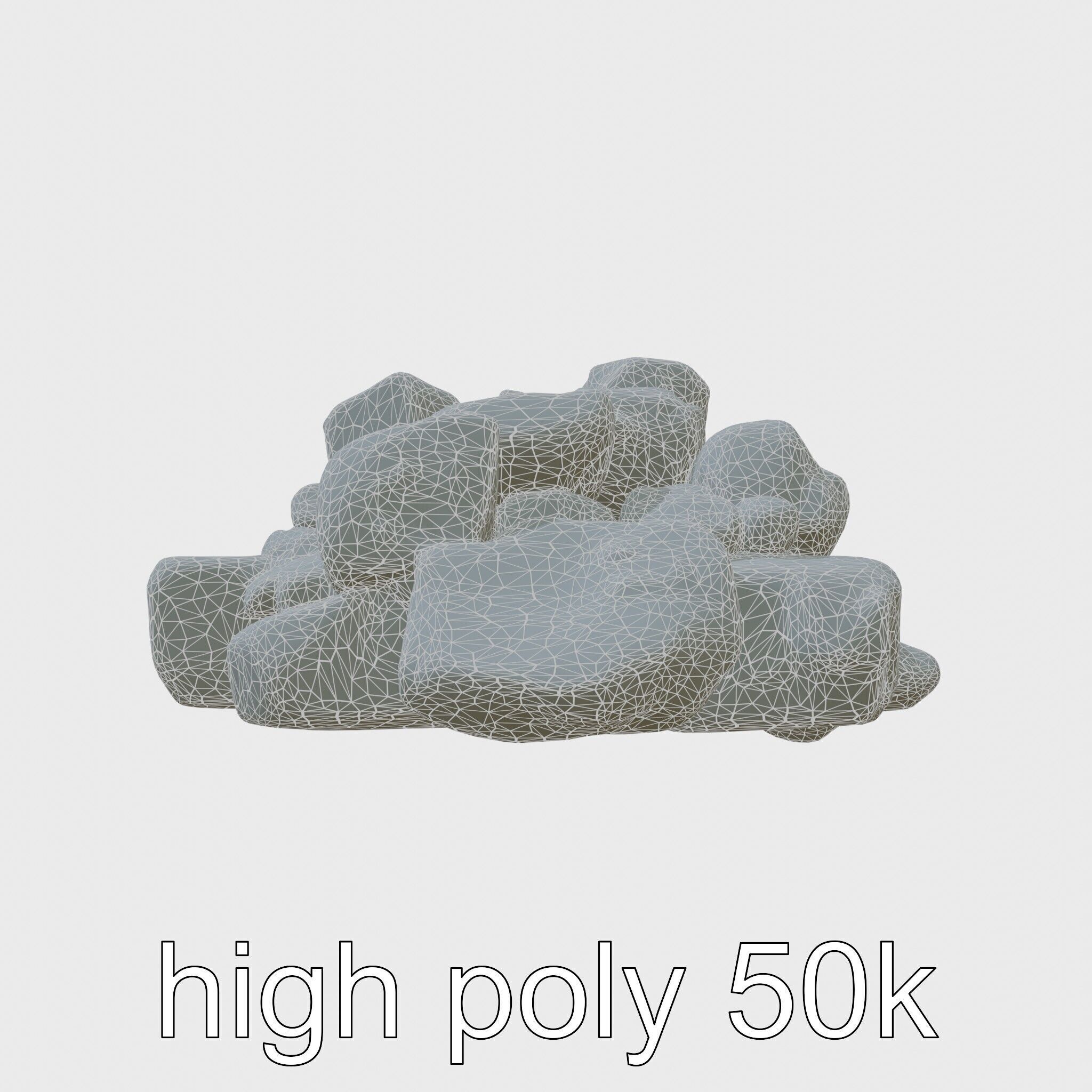 Mossy Rock Clusters Natural Environment model pack Low-poly 3D model_11