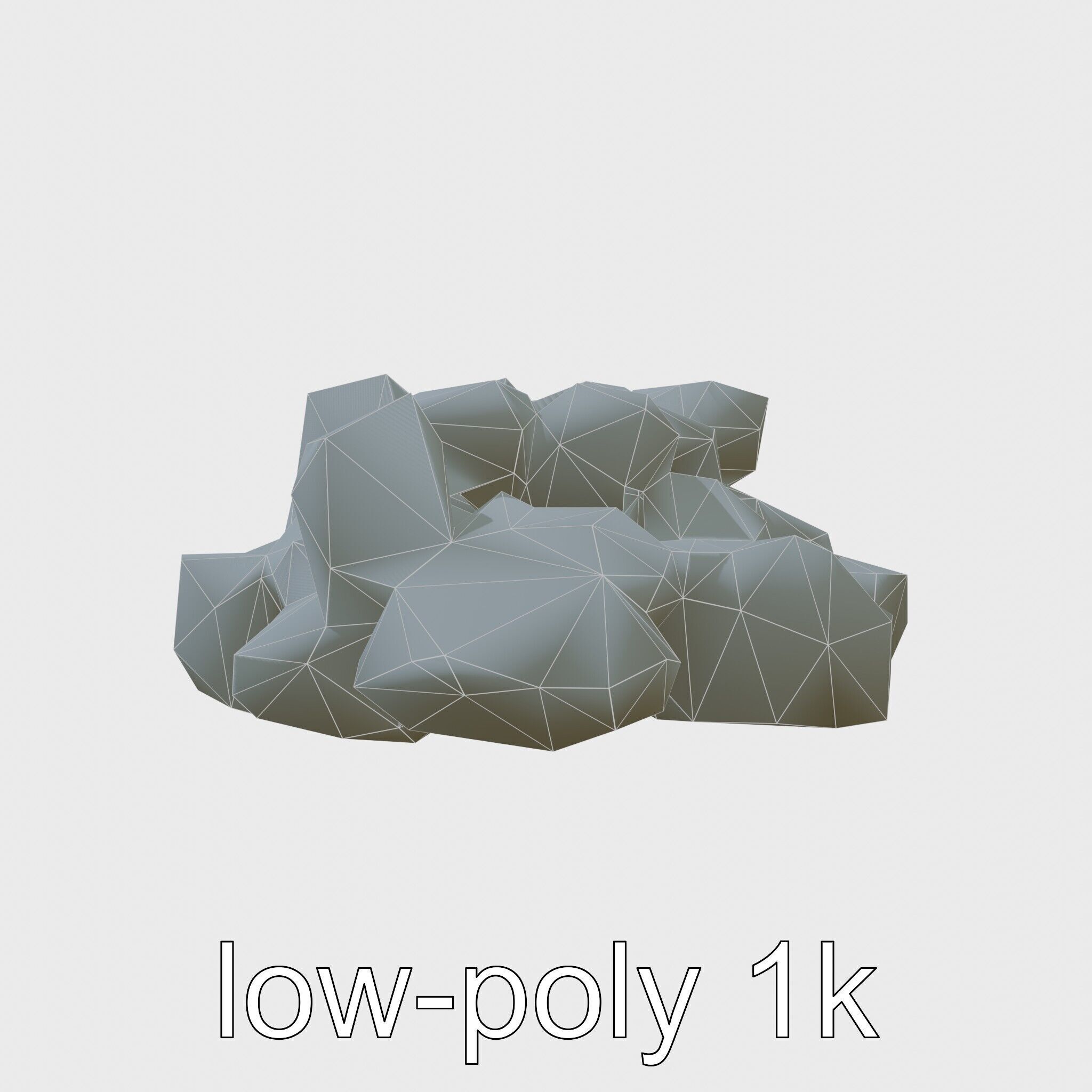 Mossy Rock Clusters Natural Environment model pack Low-poly 3D model_10