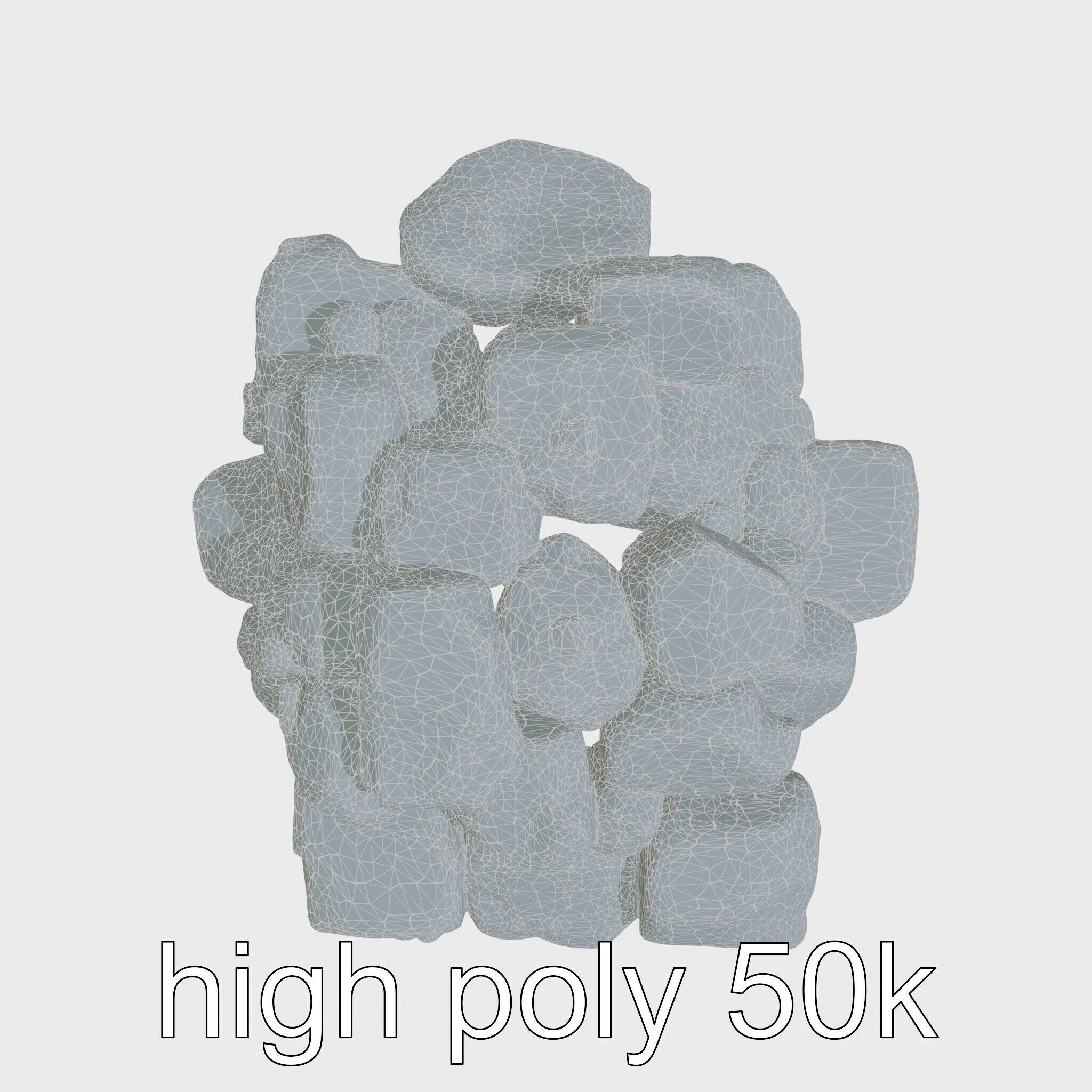 Mossy Rock Clusters Natural Environment model pack Low-poly 3D model_32