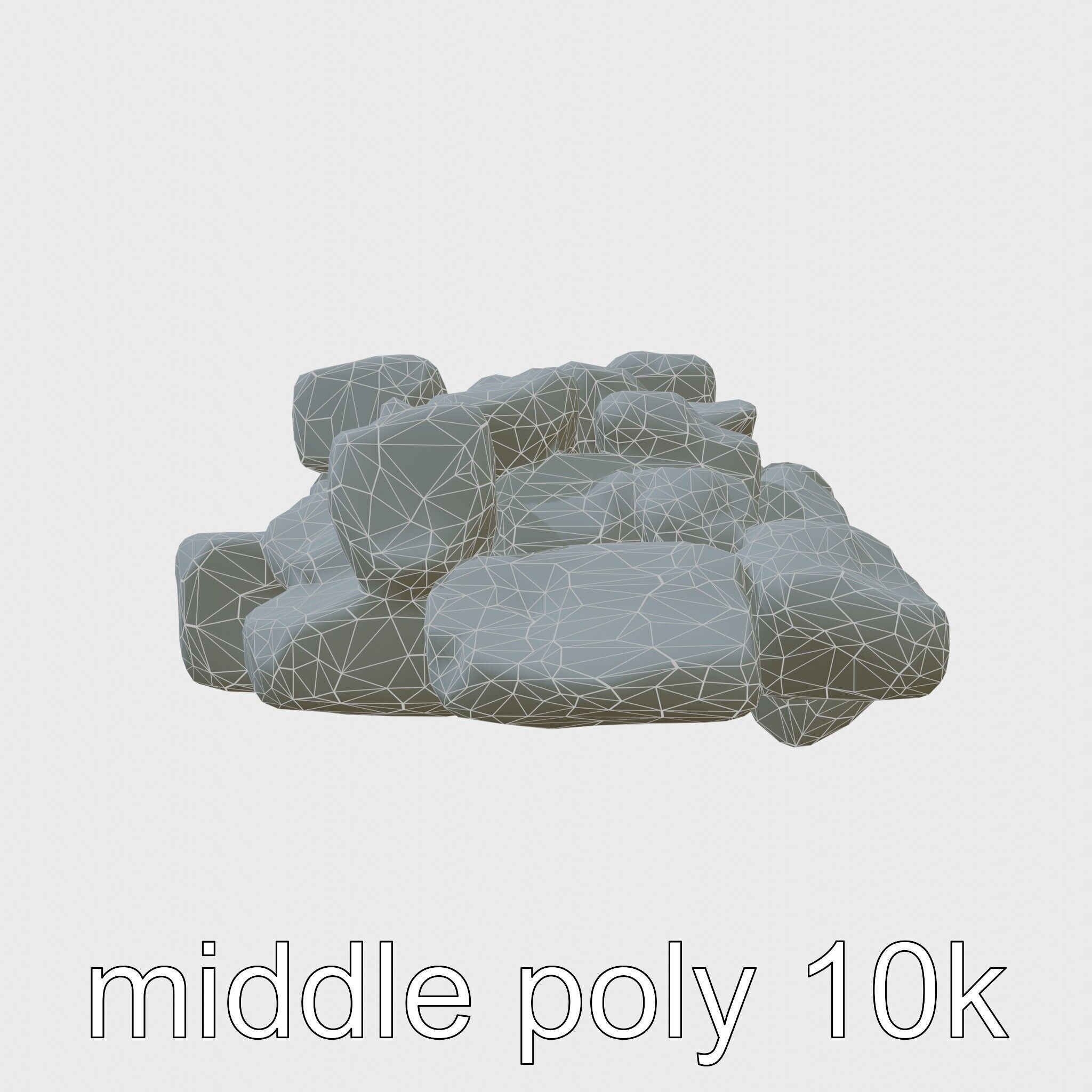 Mossy Rock Clusters Natural Environment model pack Low-poly 3D model_9