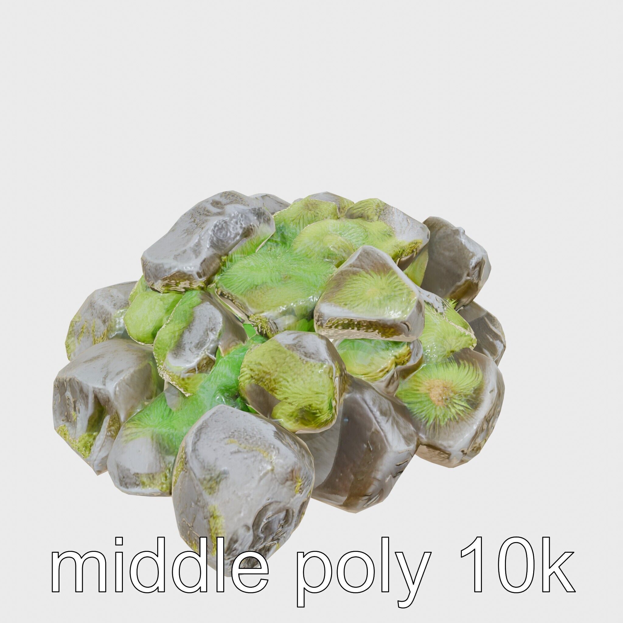Mossy Rock Clusters Natural Environment model pack Low-poly 3D model_12