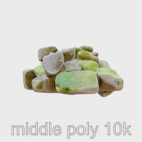 Mossy Rock Clusters Natural Environment model pack Low-poly 3D model