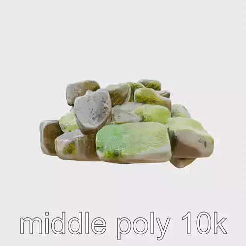 Mossy Rock Clusters Natural Environment model pack Low-poly 3D model