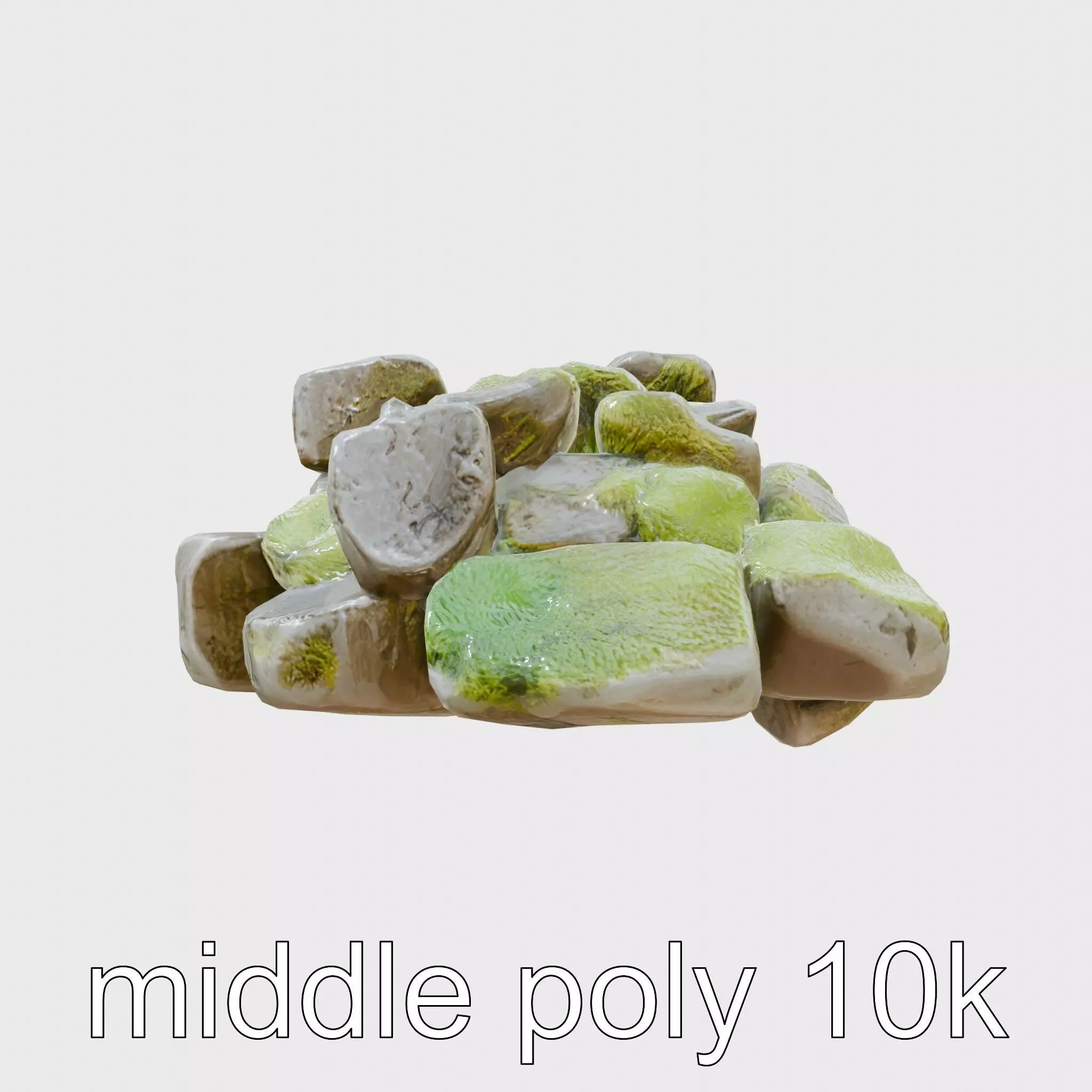 Mossy Rock Clusters Natural Environment model pack Low-poly 3D model_0