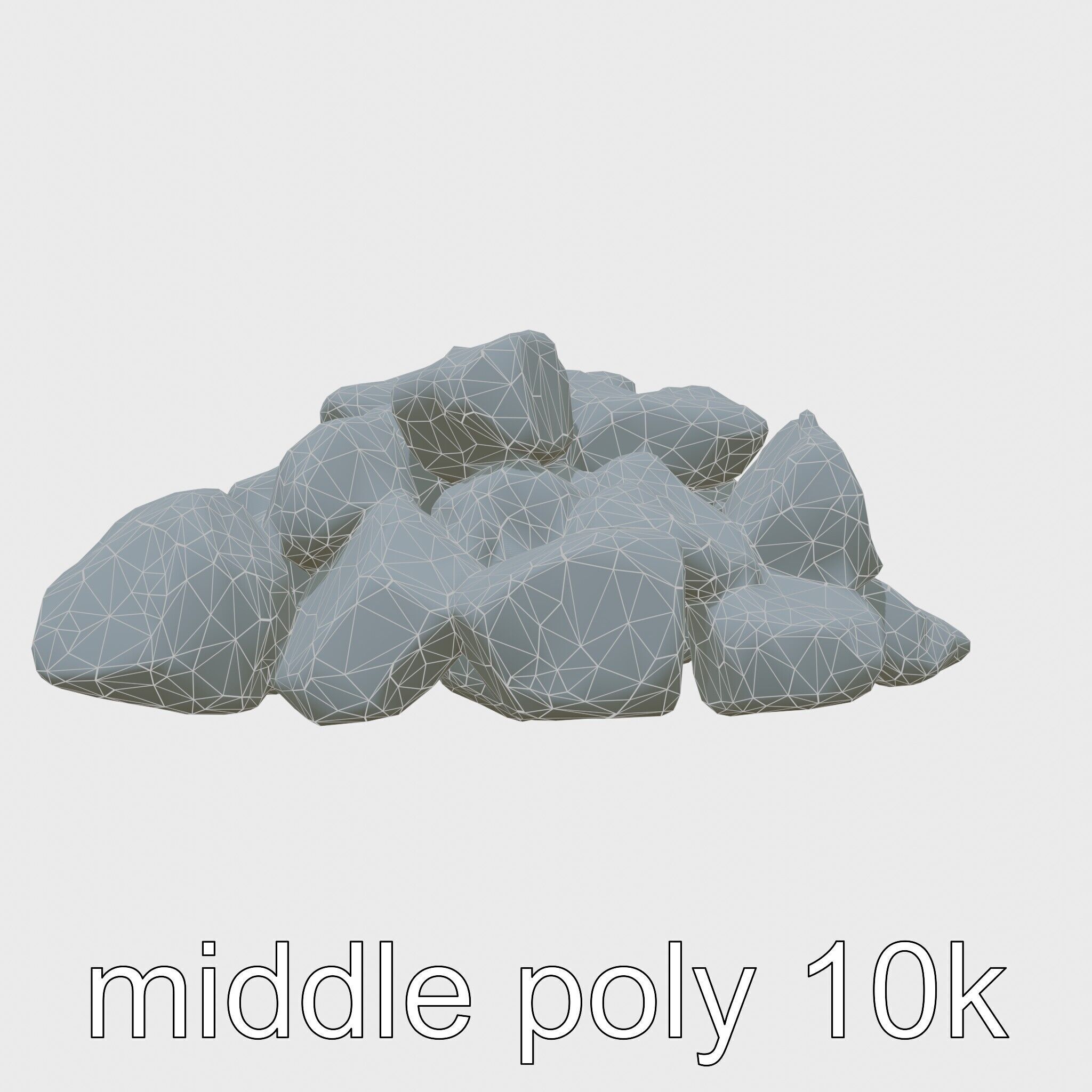 Mossy Rock Clusters Natural Environment model pack Low-poly 3D model_29