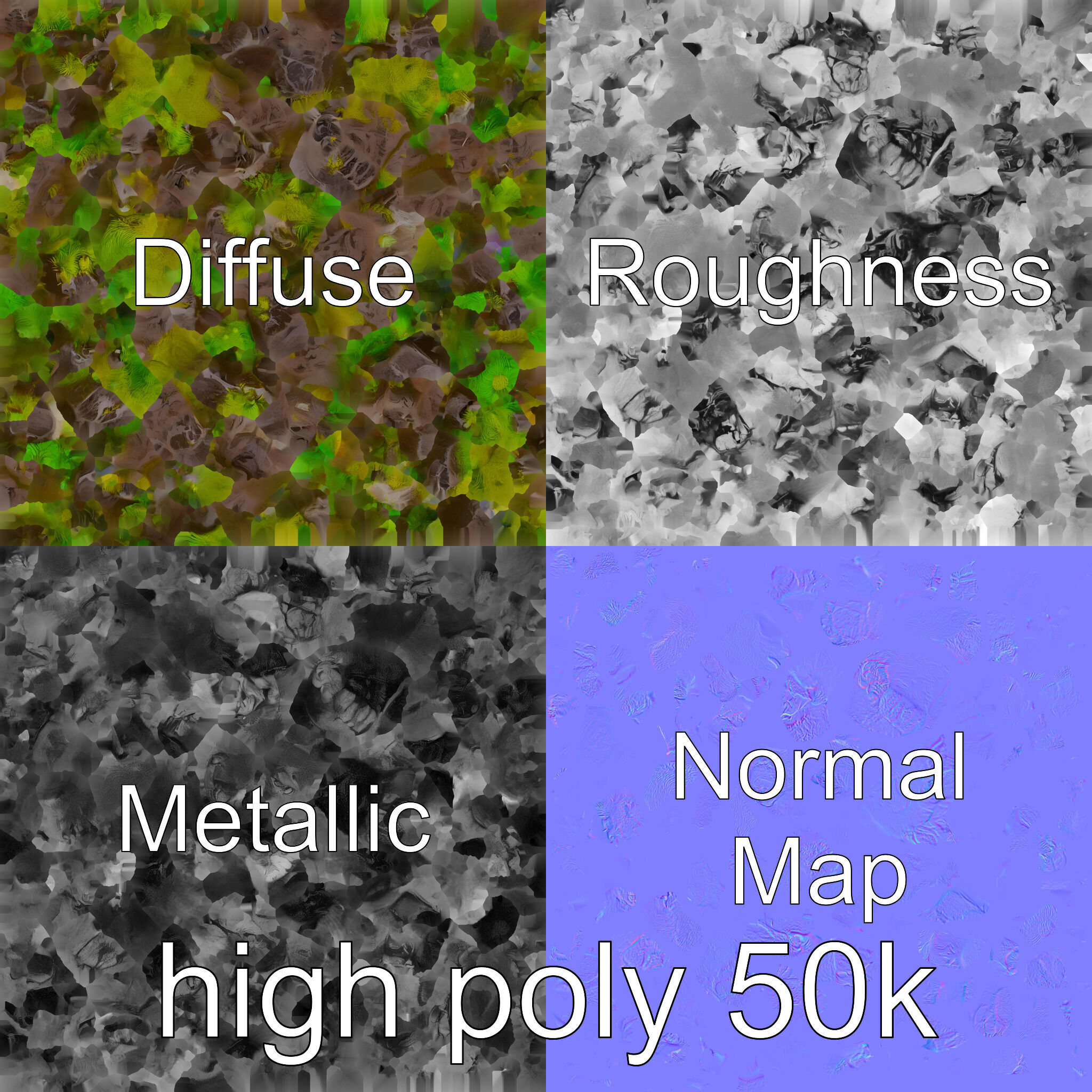 Mossy Rock Clusters Natural Environment model pack Low-poly 3D model_16