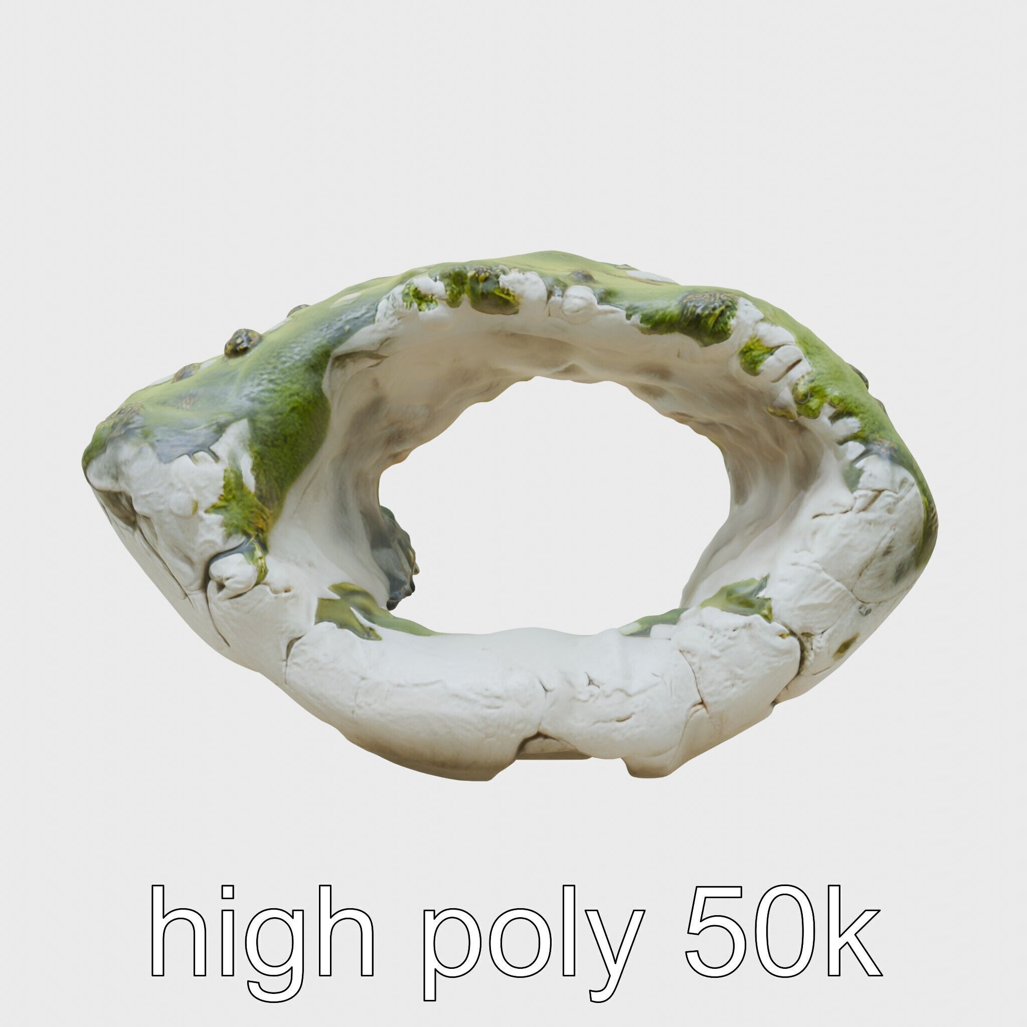 Moss-Covered Mystical Hollow Stone model pack Low-poly 3D model_5
