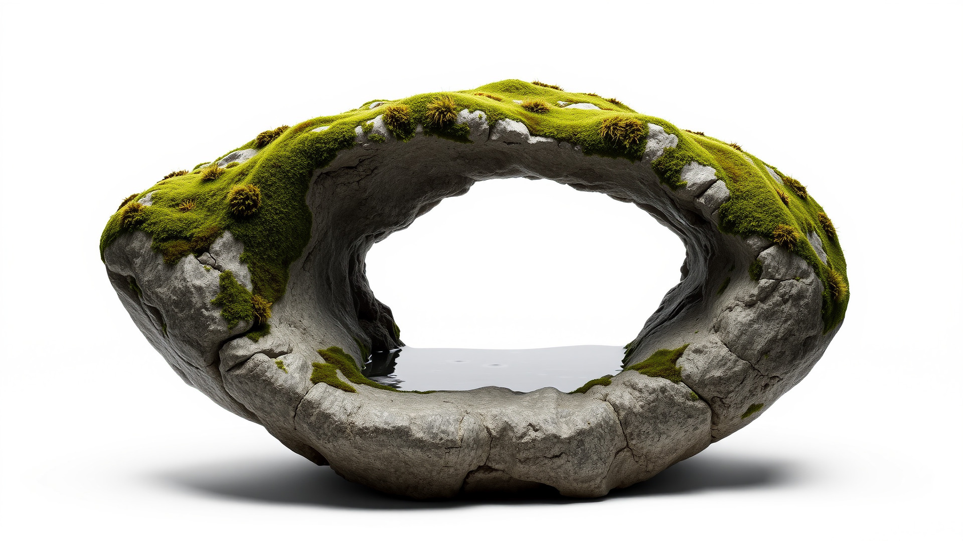 Moss-Covered Mystical Hollow Stone model pack Low-poly 3D model_6