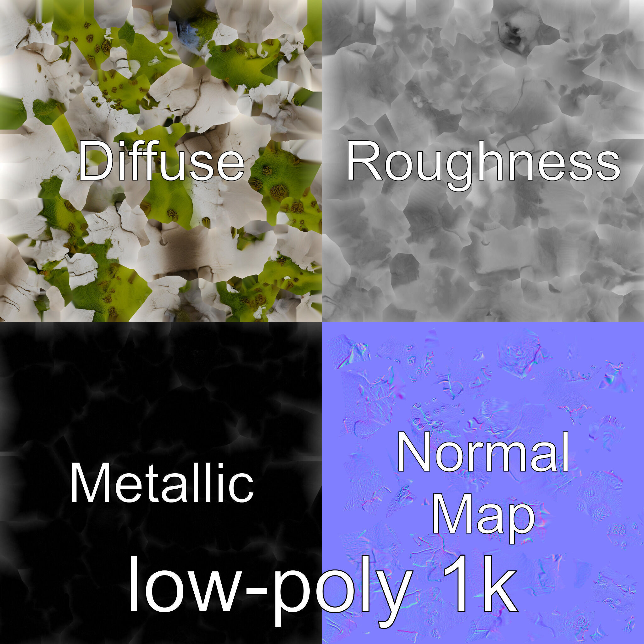 Moss-Covered Mystical Hollow Stone model pack Low-poly 3D model_4