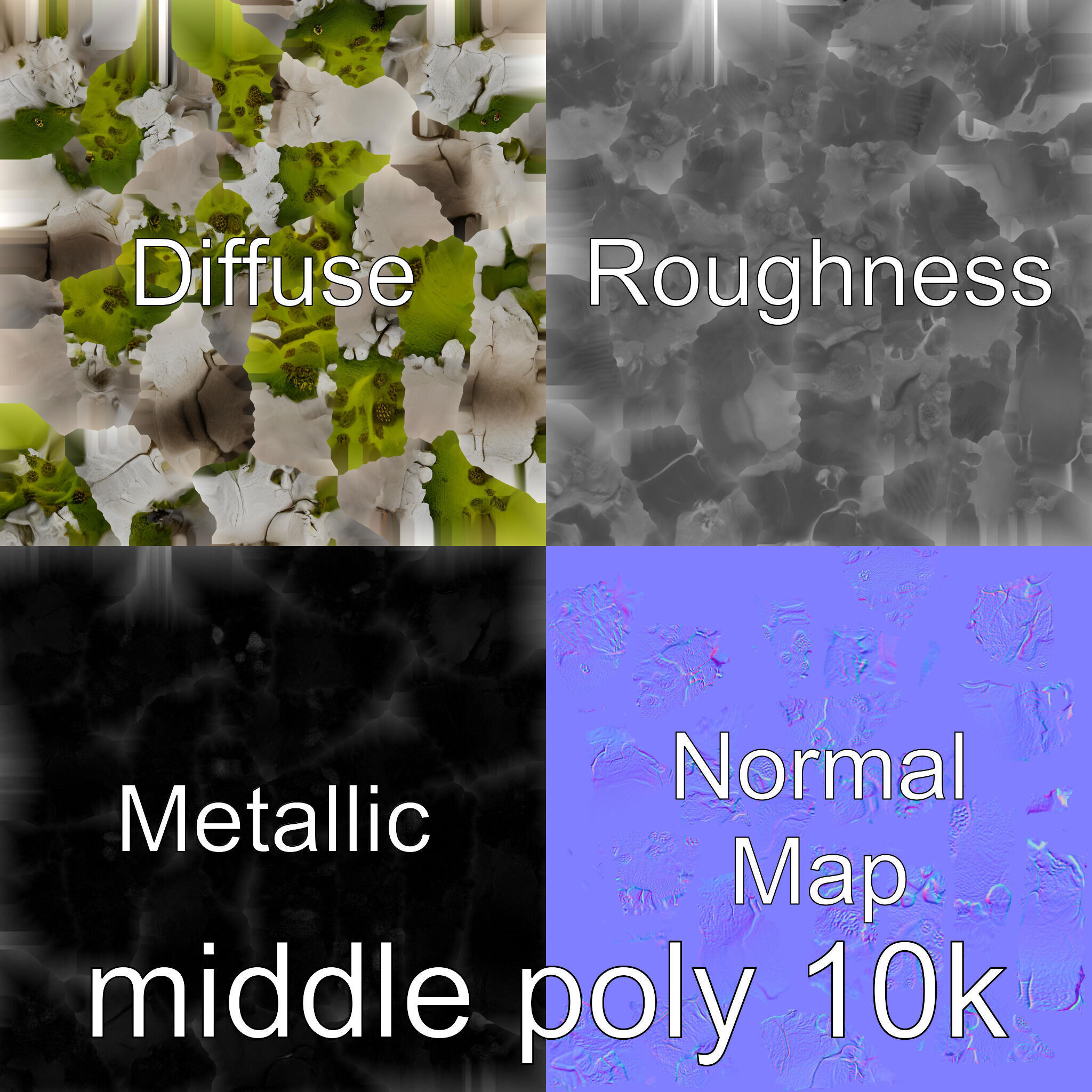 Moss-Covered Mystical Hollow Stone model pack Low-poly 3D model_33