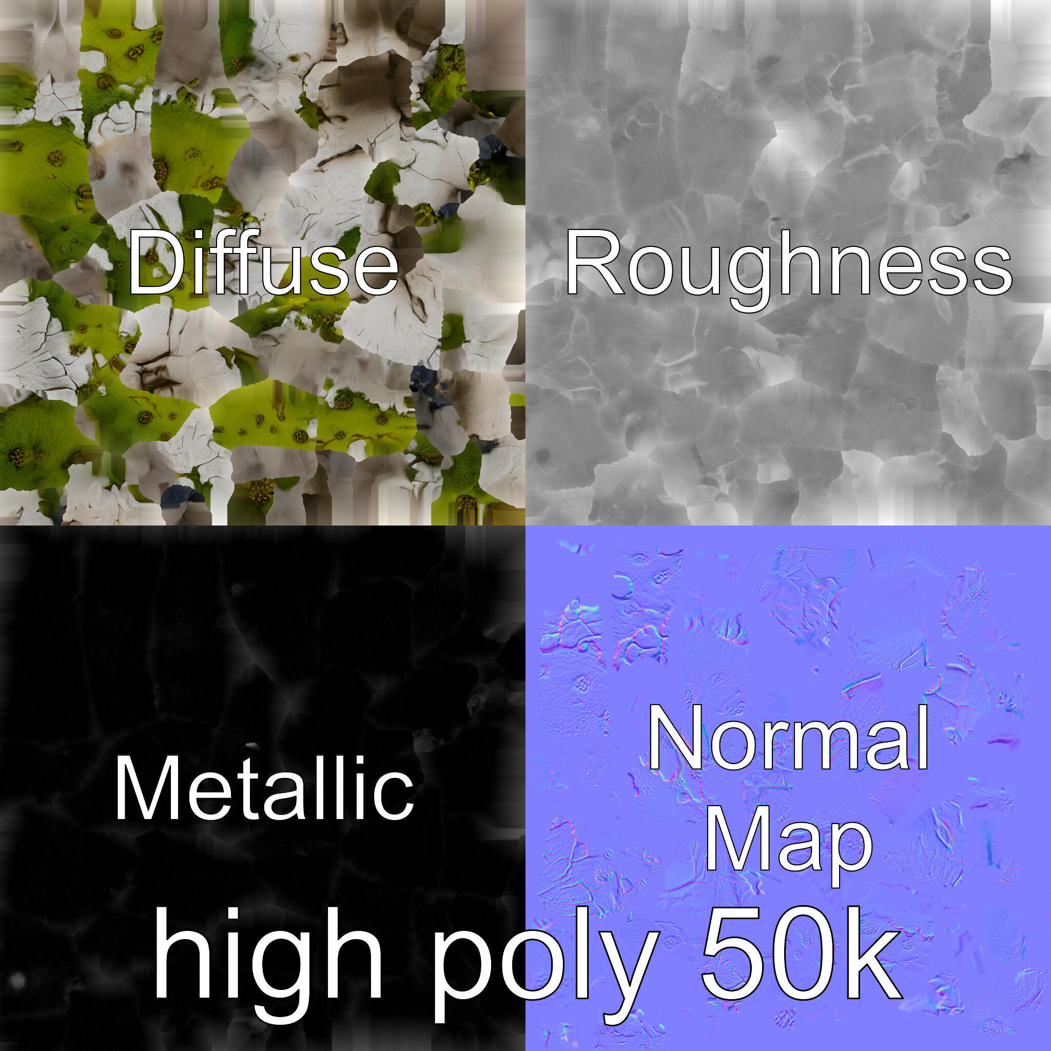 Moss-Covered Mystical Hollow Stone model pack Low-poly 3D model_29