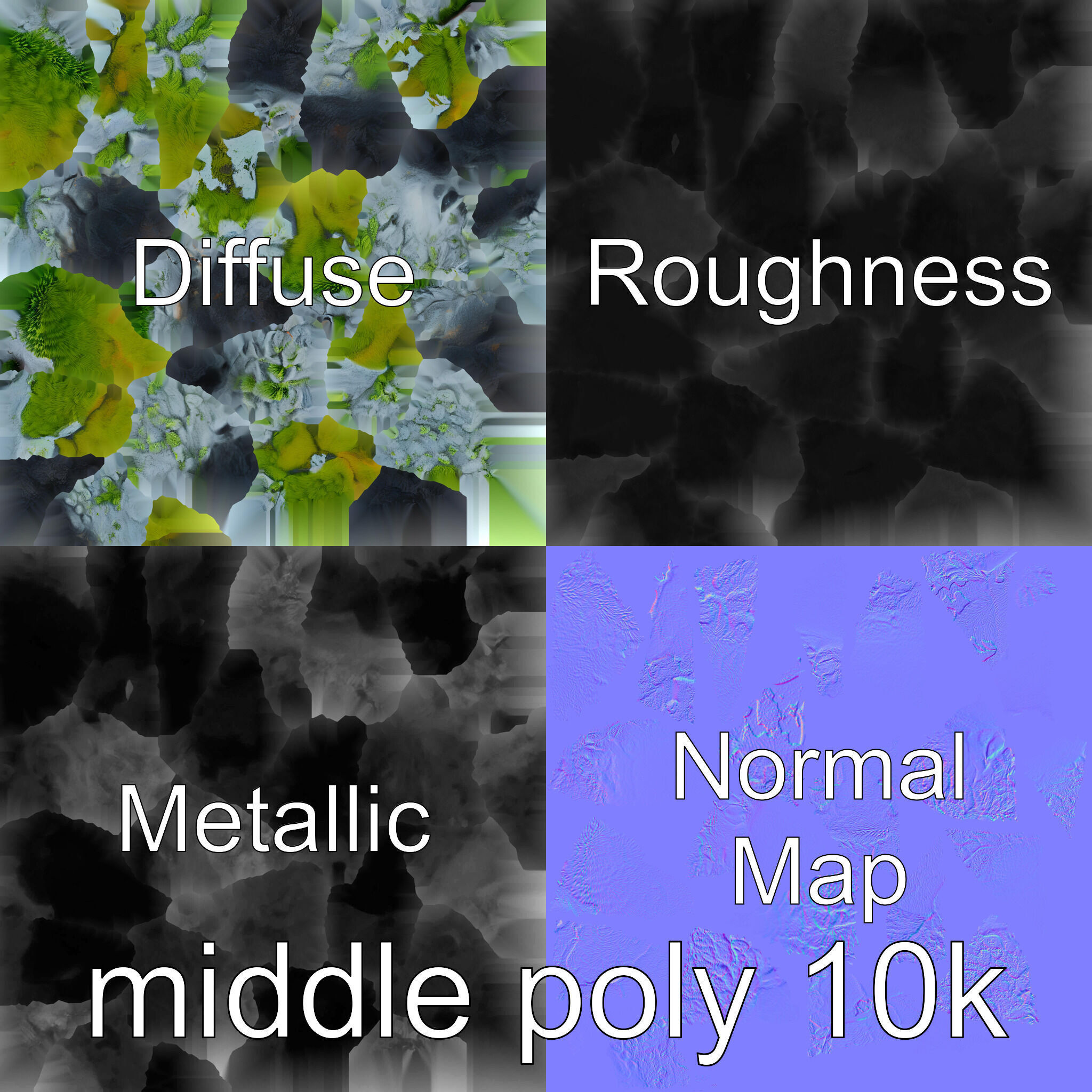 Moss-Covered Stone Forest Environment model pack Low-poly 3D model_32