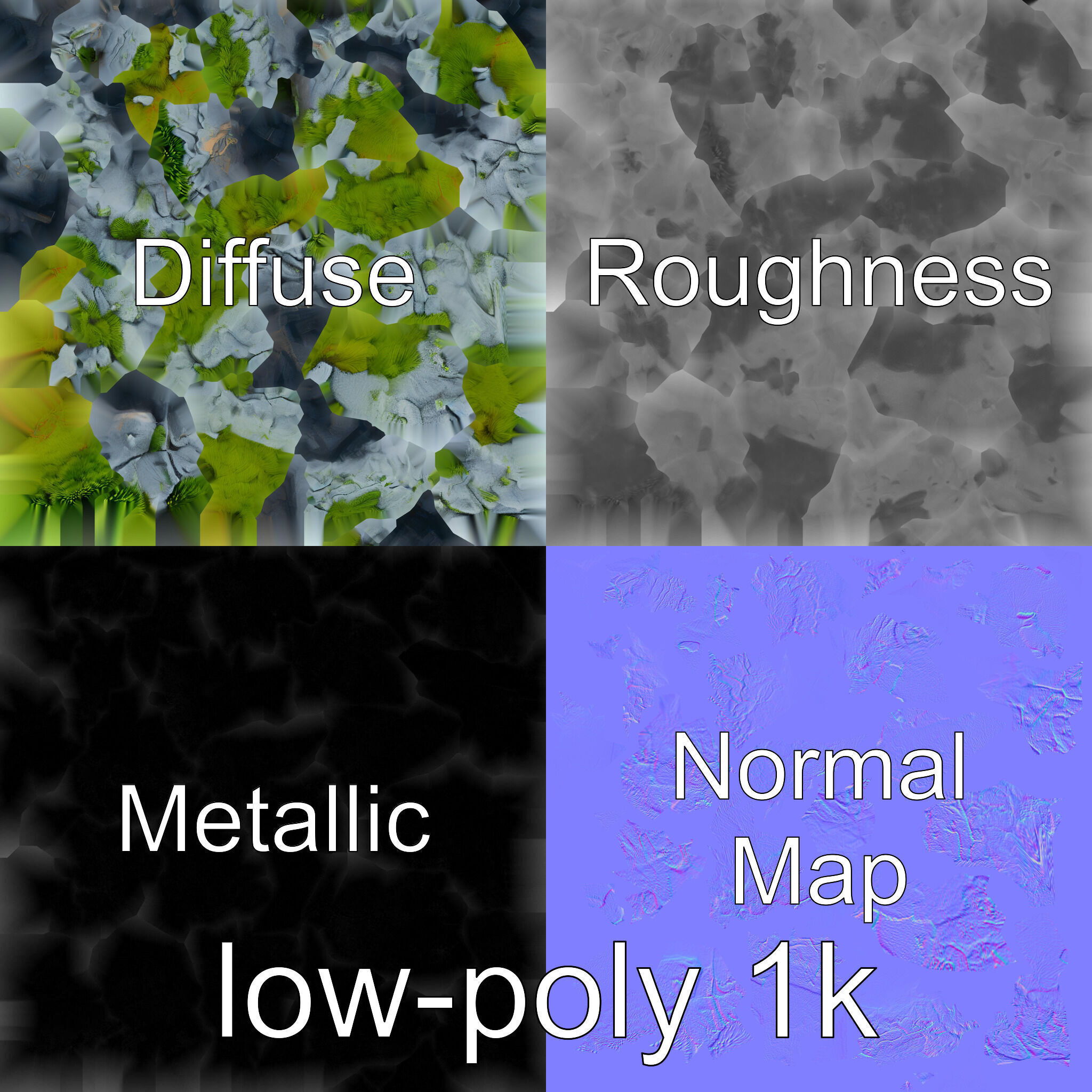 Moss-Covered Stone Forest Environment model pack Low-poly 3D model_4