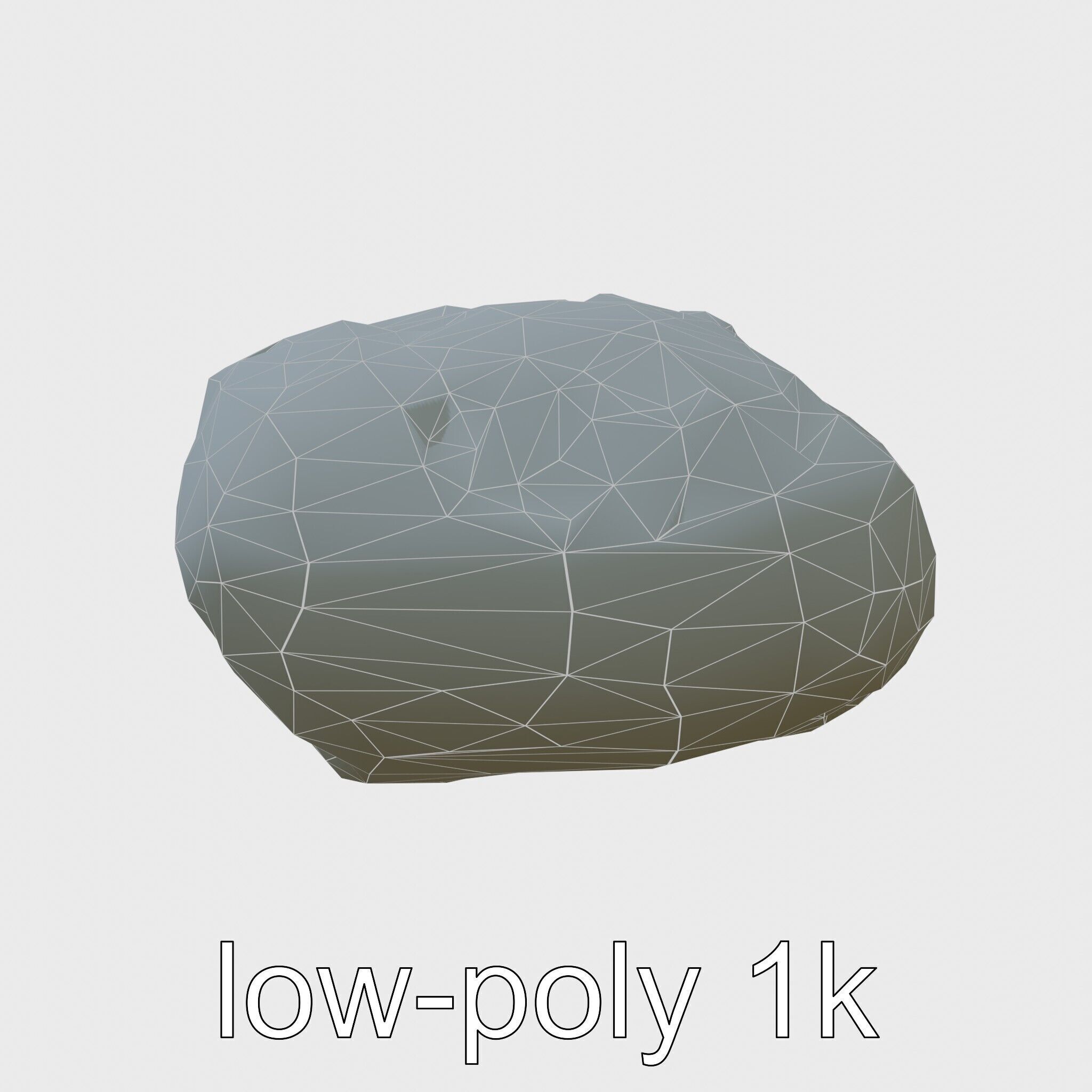 Mossy River Rock with Glossy Surface model pack Low-poly 3D model_10