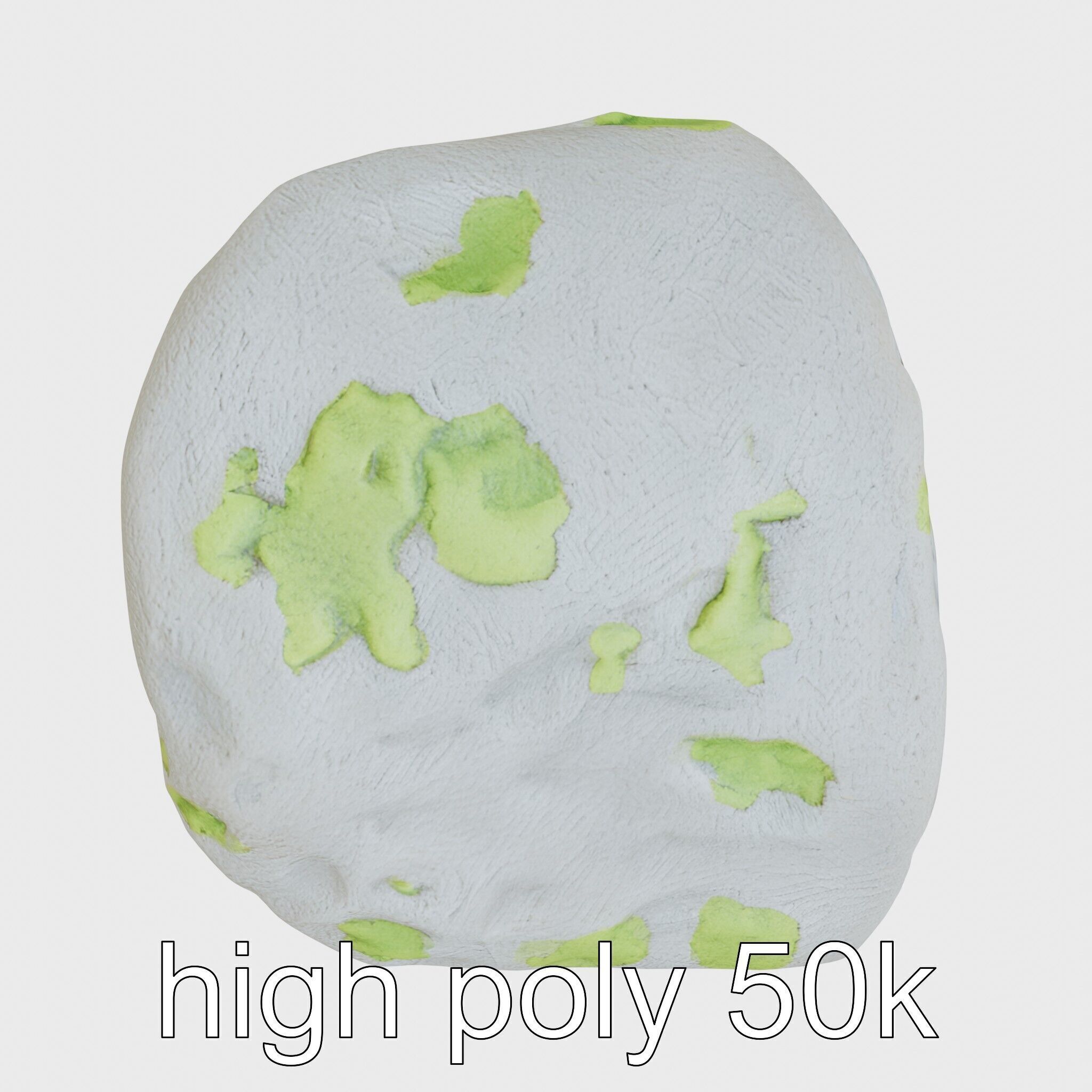 Mossy River Rock with Glossy Surface model pack Low-poly 3D model_11