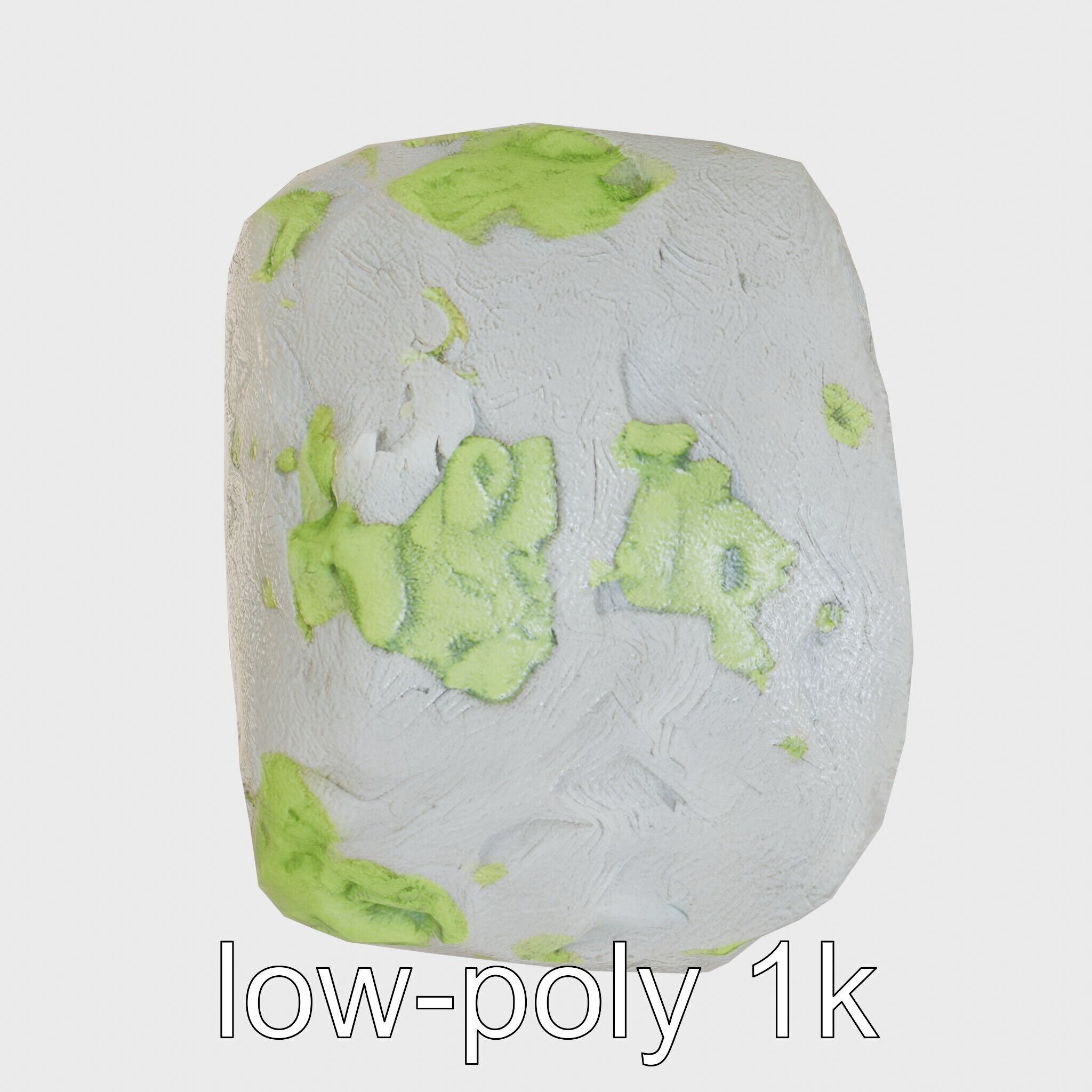 Mossy River Rock with Glossy Surface model pack Low-poly 3D model_26