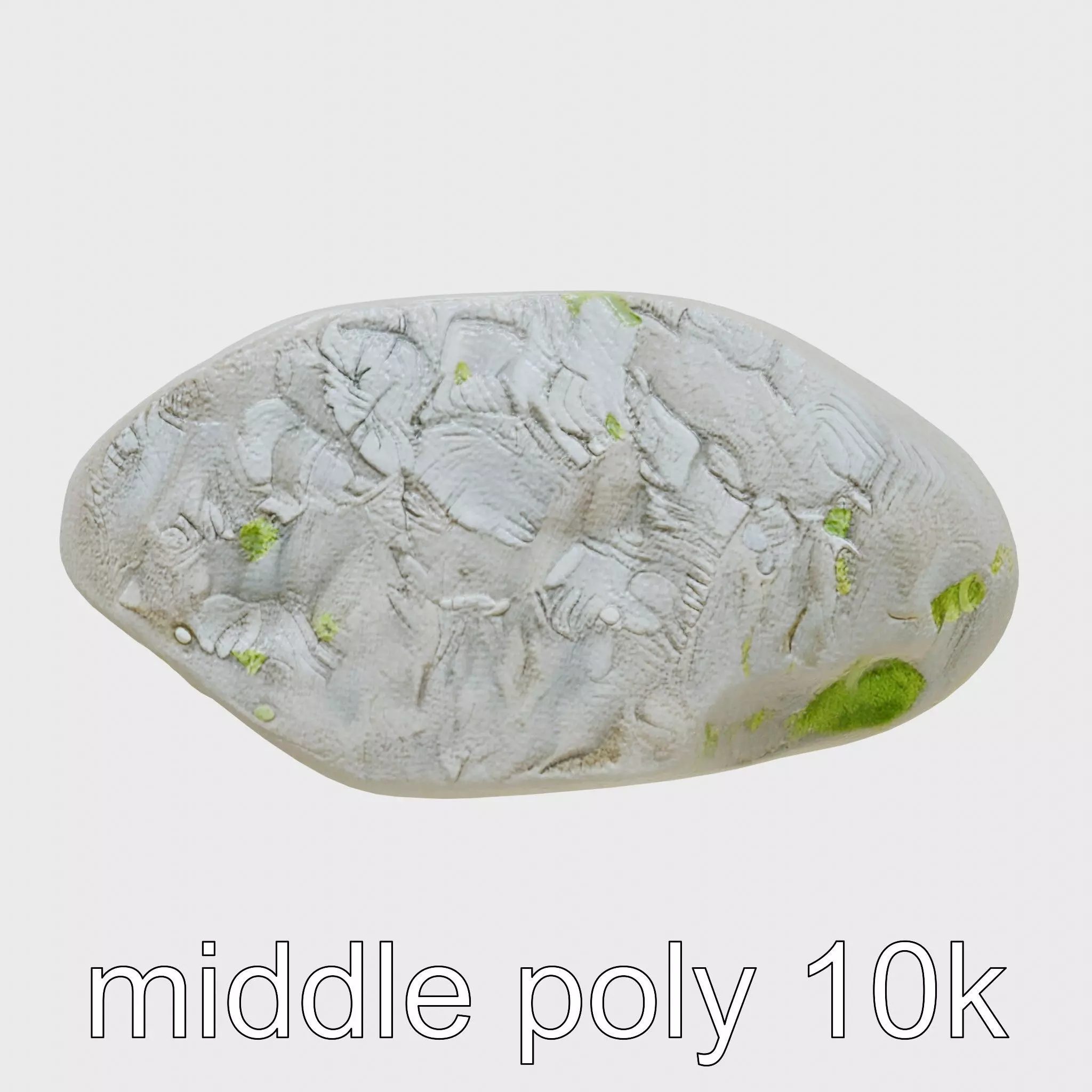 Mossy River Rock with Glossy Surface model pack Low-poly 3D model_0