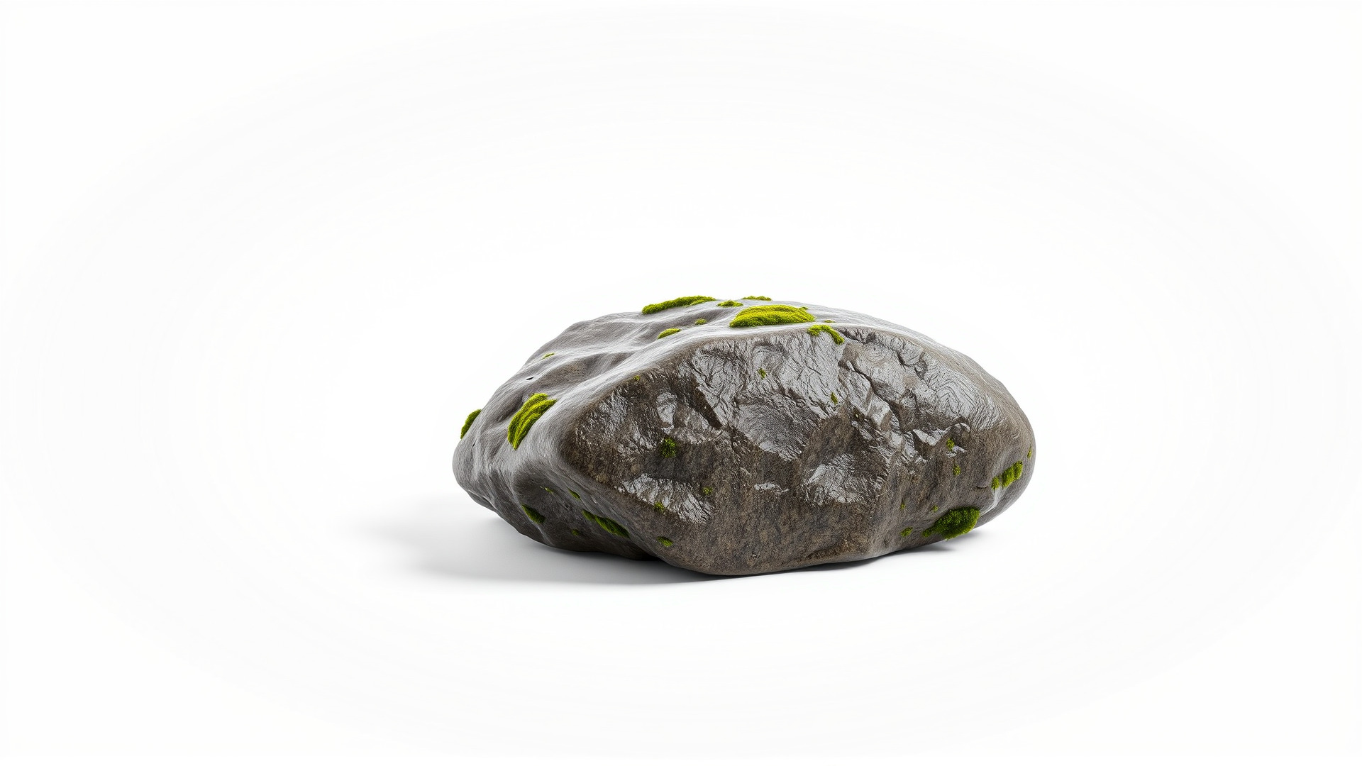 Mossy River Rock with Glossy Surface model pack Low-poly 3D model_6