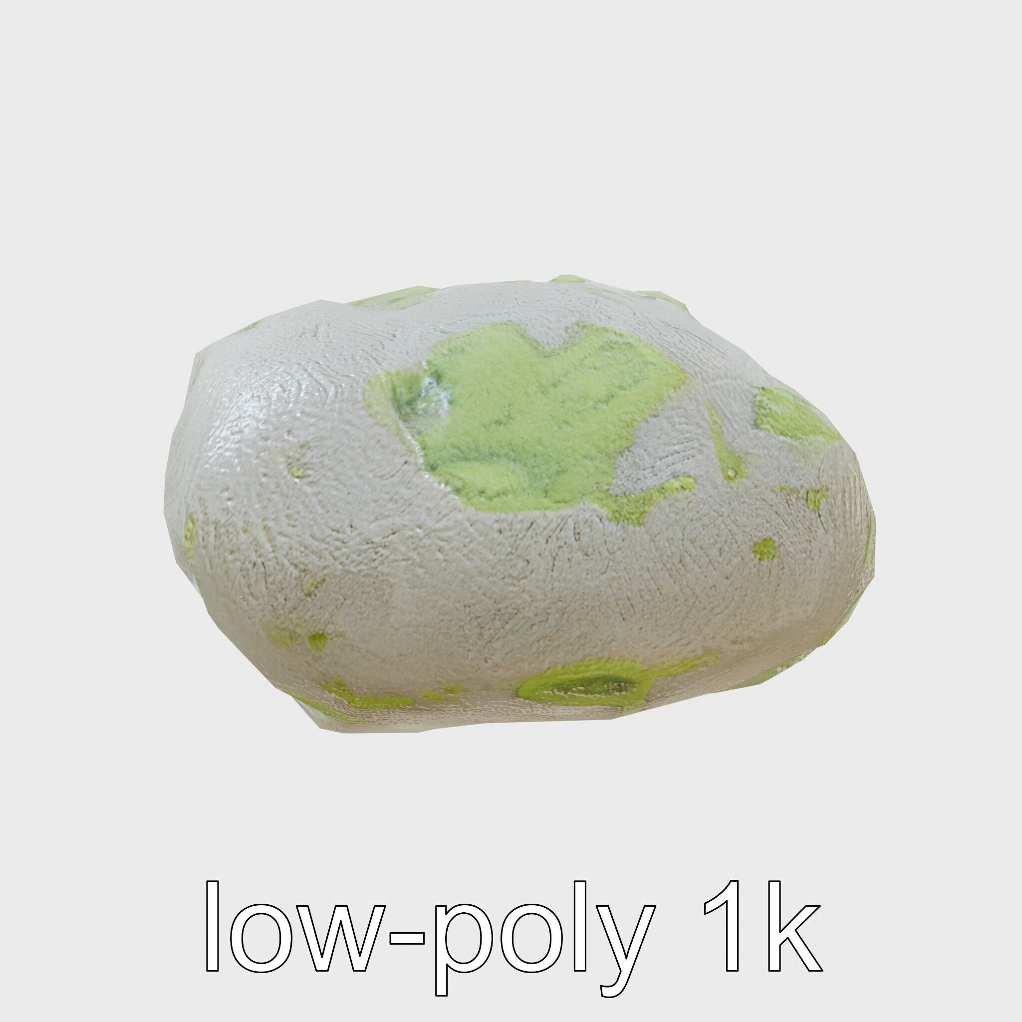 Mossy River Rock with Glossy Surface model pack Low-poly 3D model_7