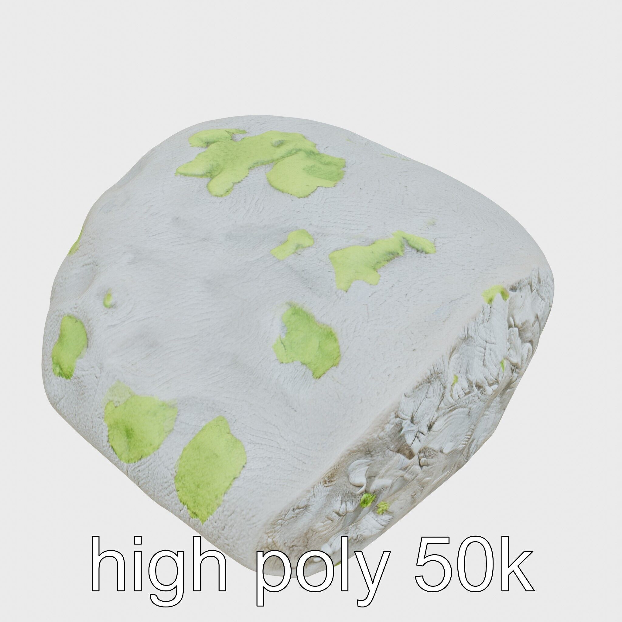 Mossy River Rock with Glossy Surface model pack Low-poly 3D model_27