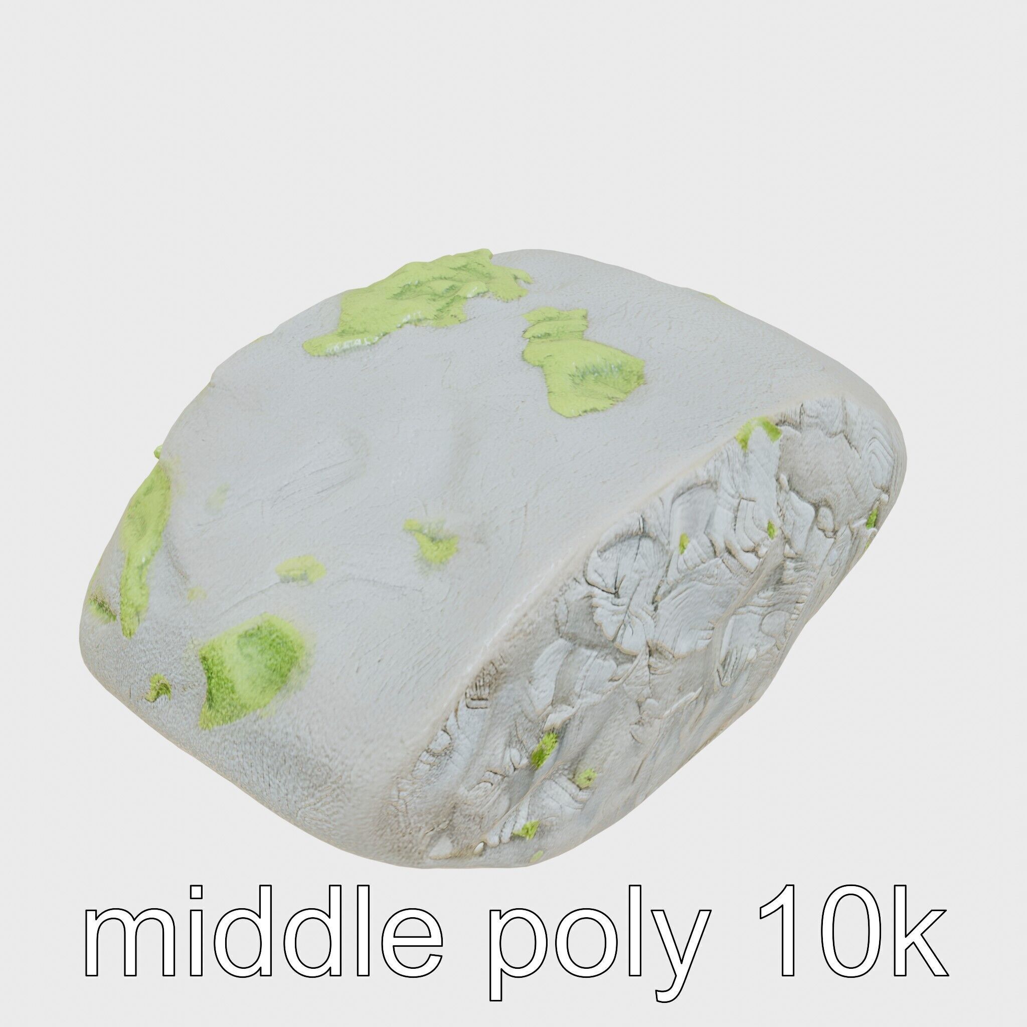 Mossy River Rock with Glossy Surface model pack Low-poly 3D model_21