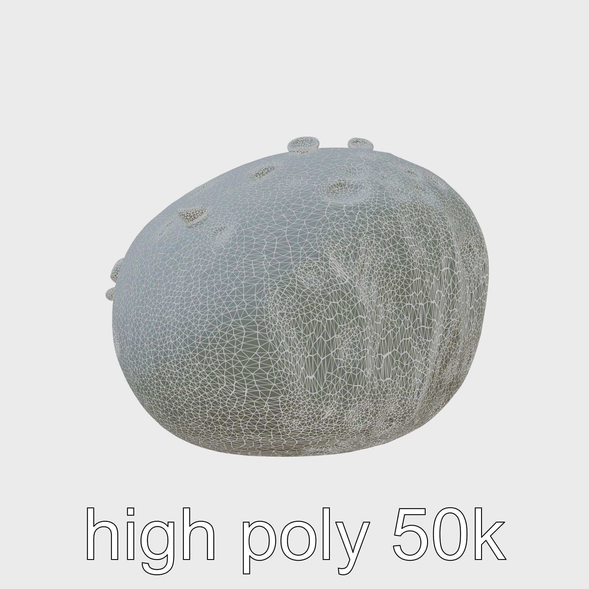 Mossy Pebble with Dewdrops model pack Low-poly 3D model_23