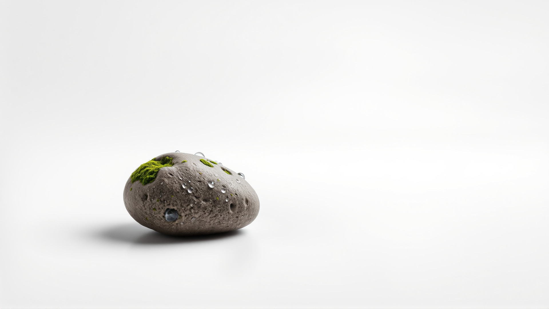 Mossy Pebble with Dewdrops model pack Low-poly 3D model_6
