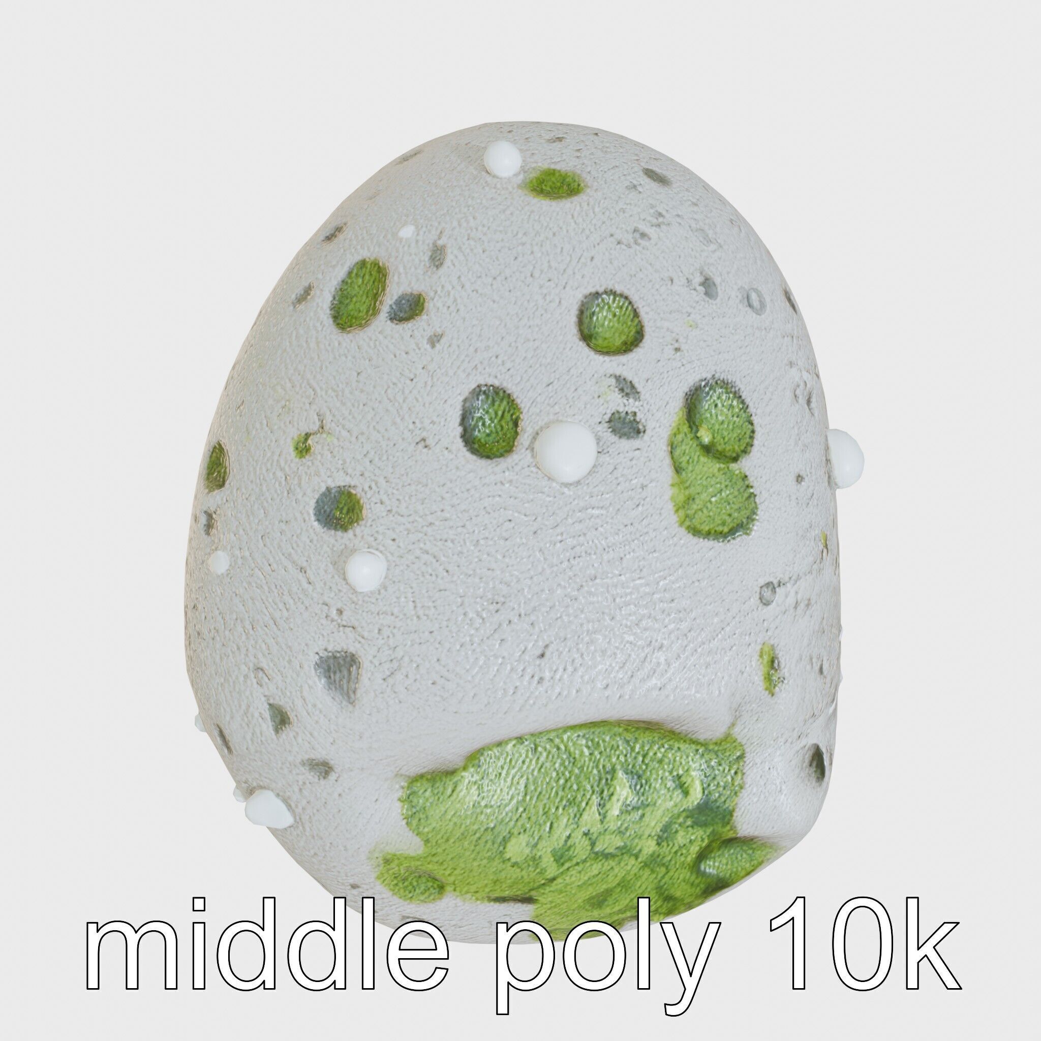 Mossy Pebble with Dewdrops model pack Low-poly 3D model_12