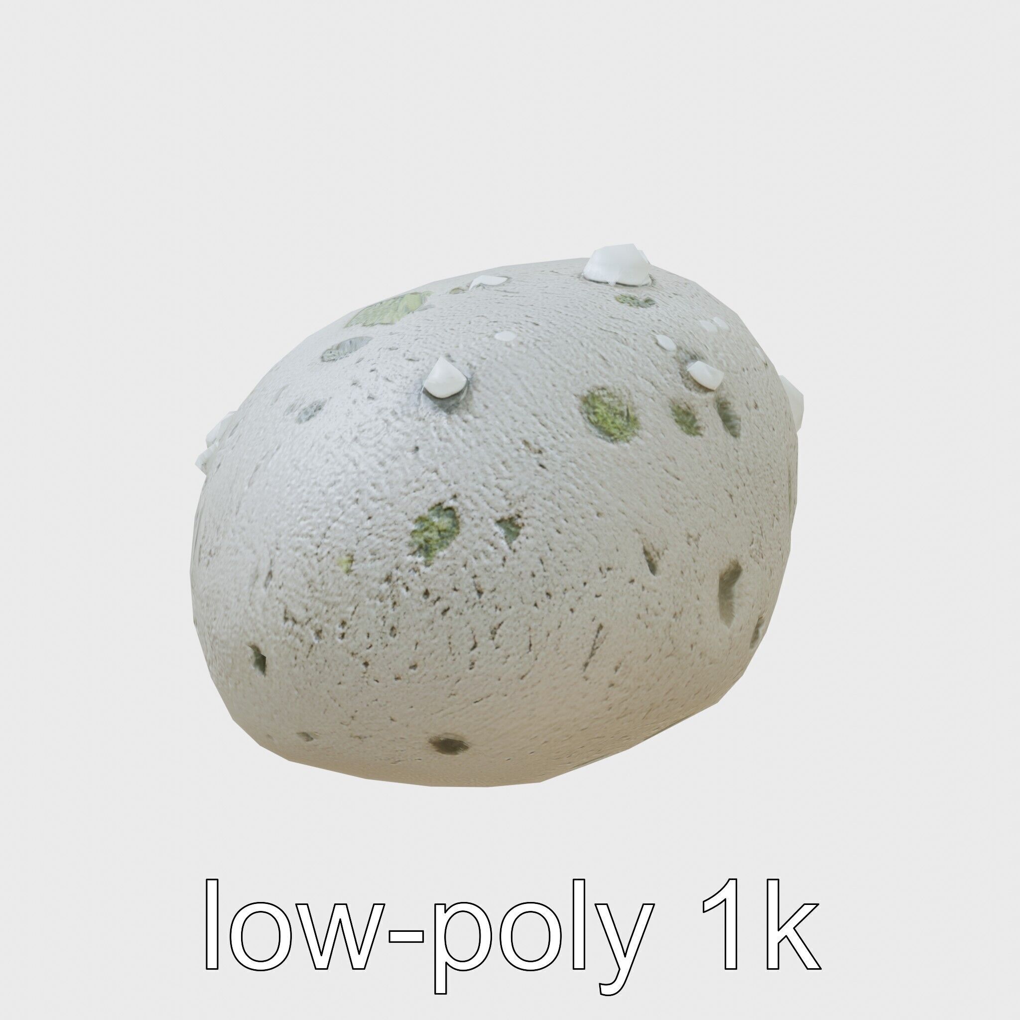 Mossy Pebble with Dewdrops model pack Low-poly 3D model_20
