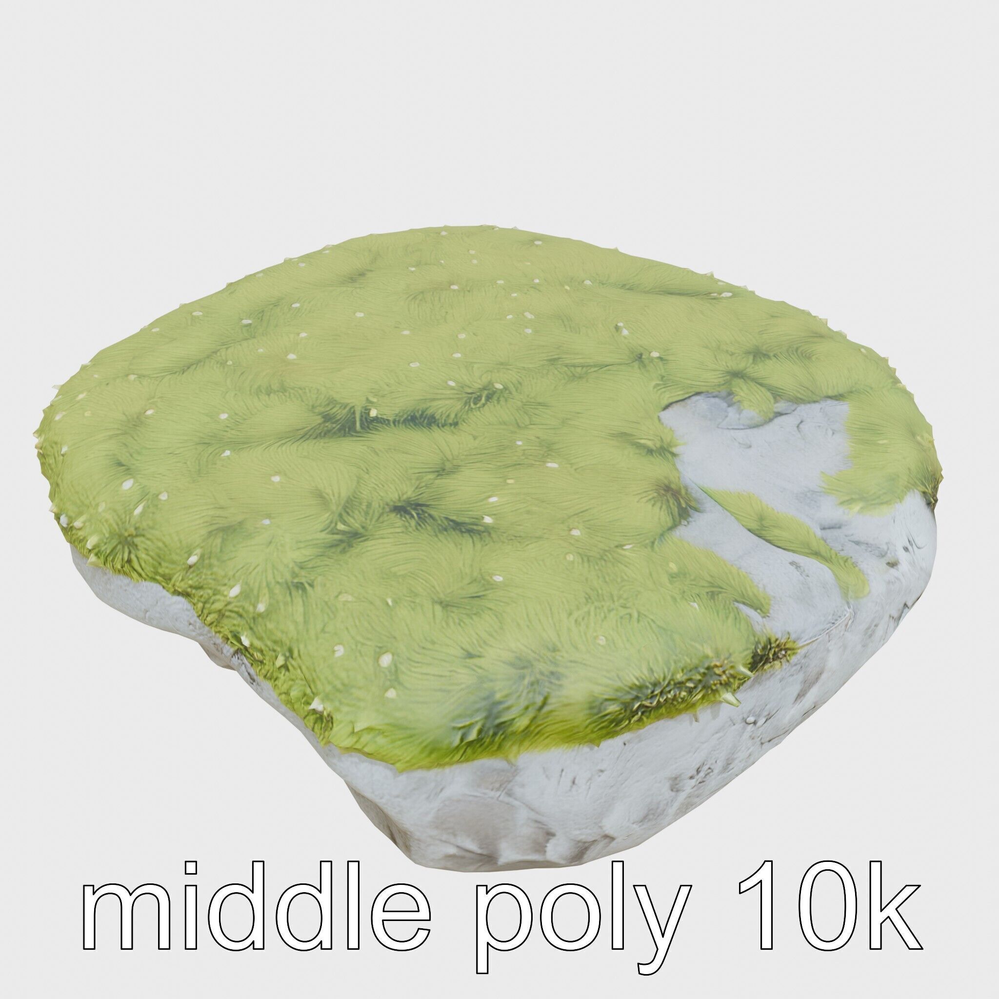 Mossy Stone Terrain Element model pack Low-poly 3D model_12