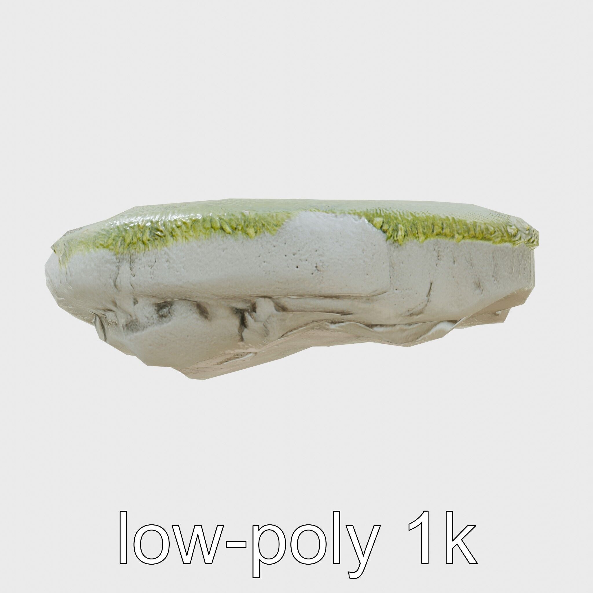 Mossy Stone Terrain Element model pack Low-poly 3D model_7