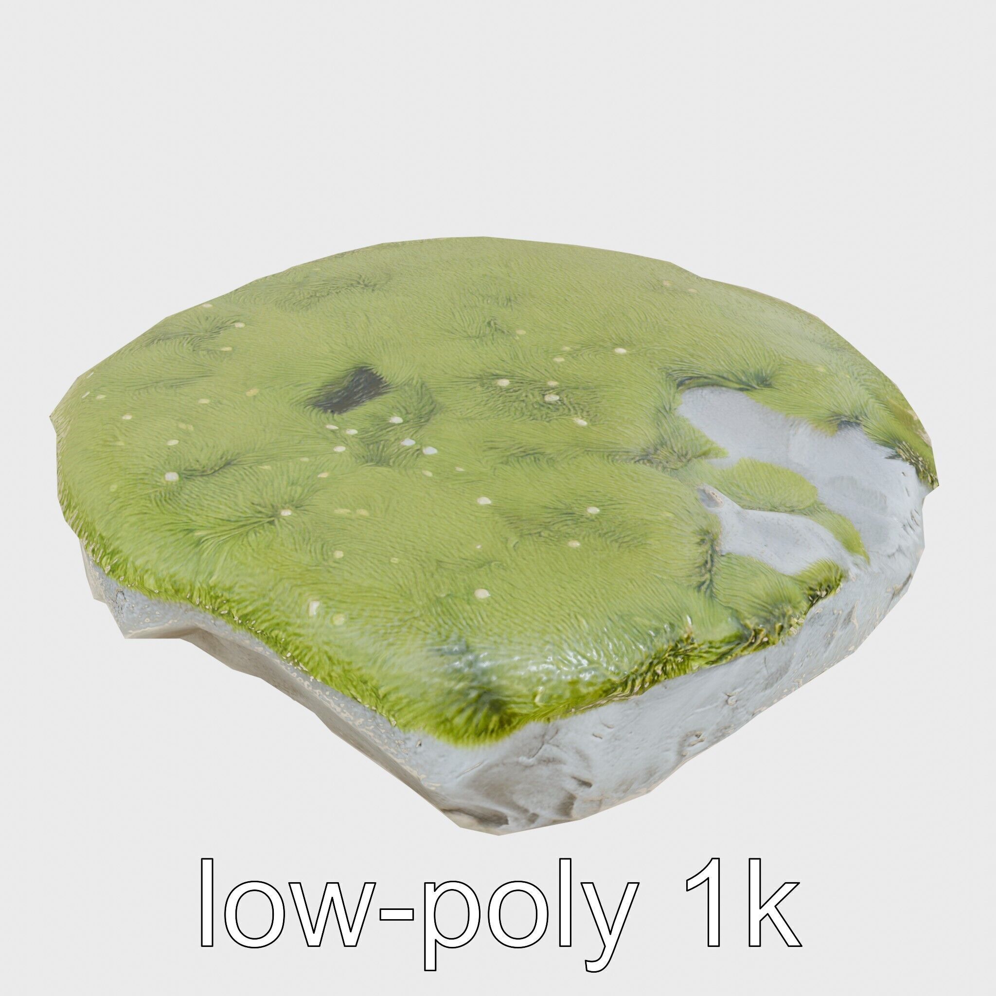 Mossy Stone Terrain Element model pack Low-poly 3D model_13