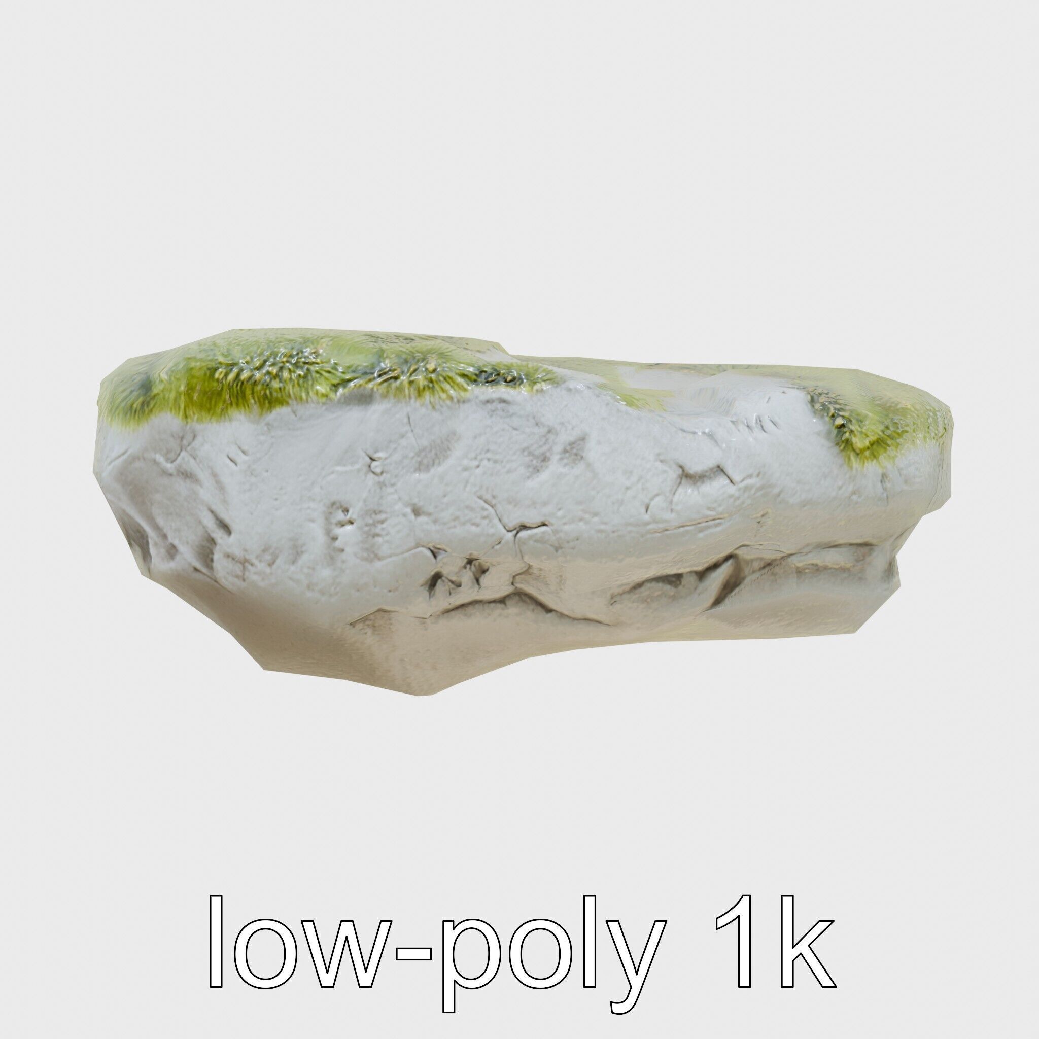Mossy Stone Terrain Element model pack Low-poly 3D model_22