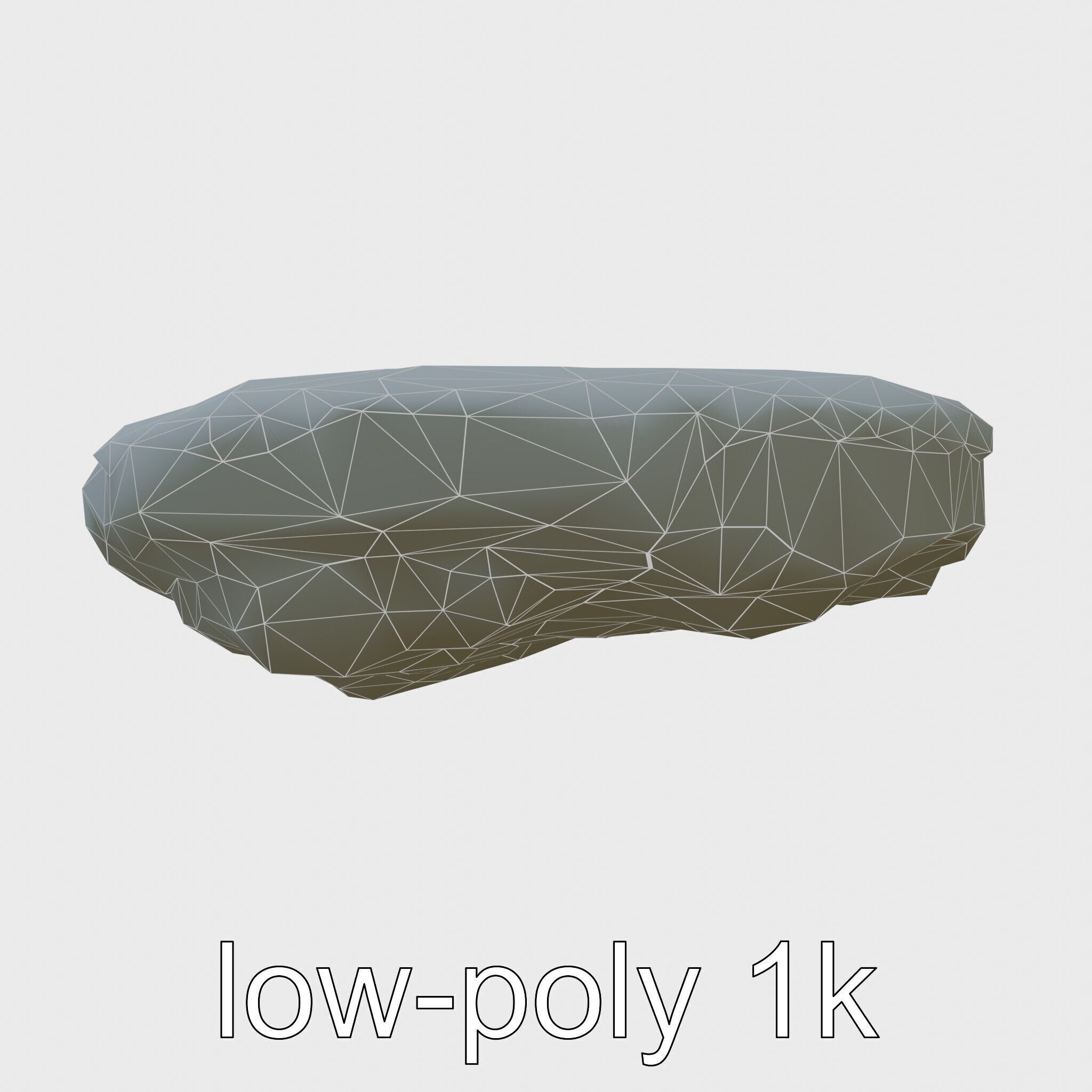 Mossy Stone Terrain Element model pack Low-poly 3D model_10