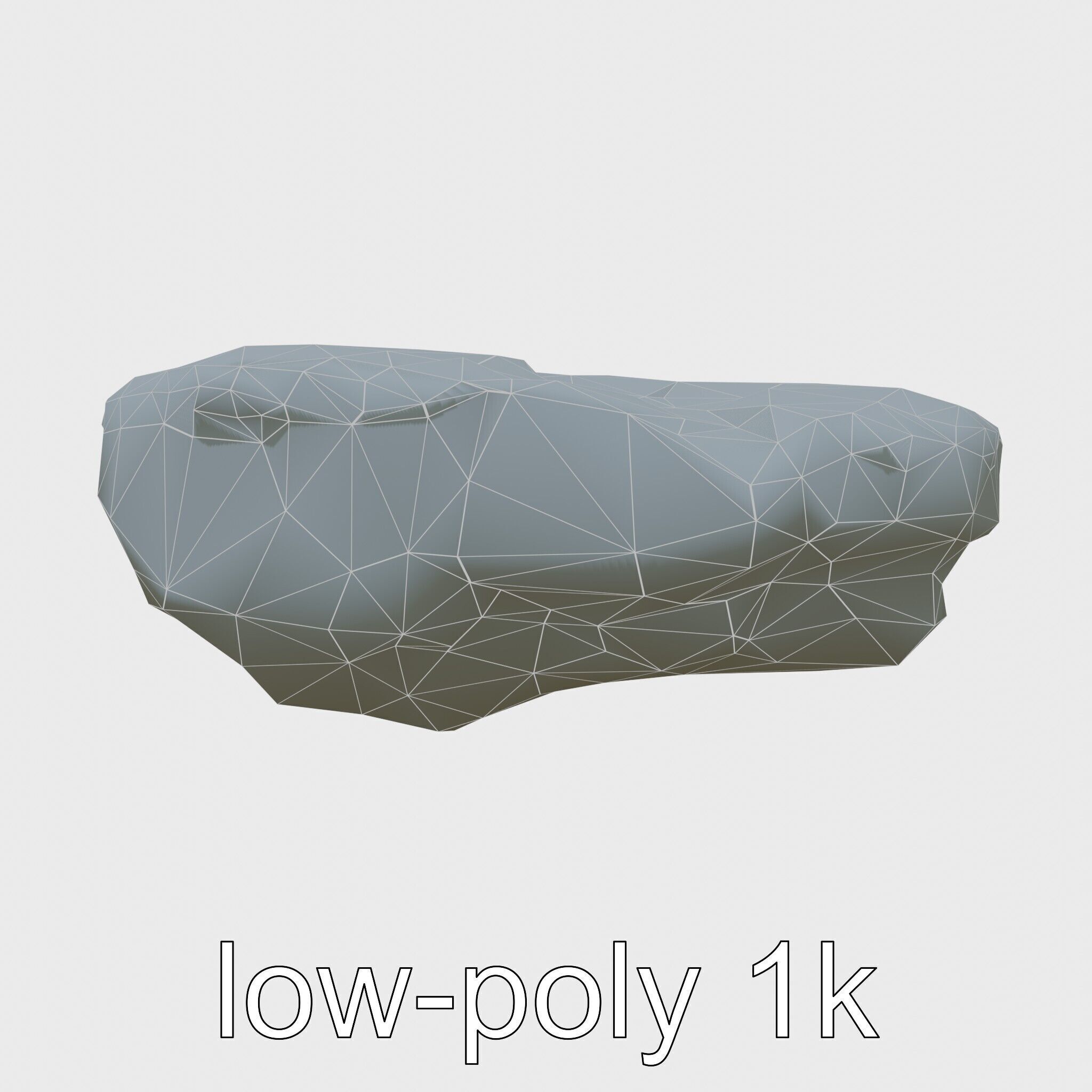 Mossy Stone Terrain Element model pack Low-poly 3D model_19