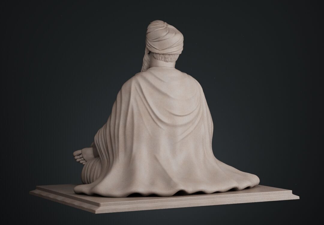 Guru Nanak Sculpture 3D print model_8