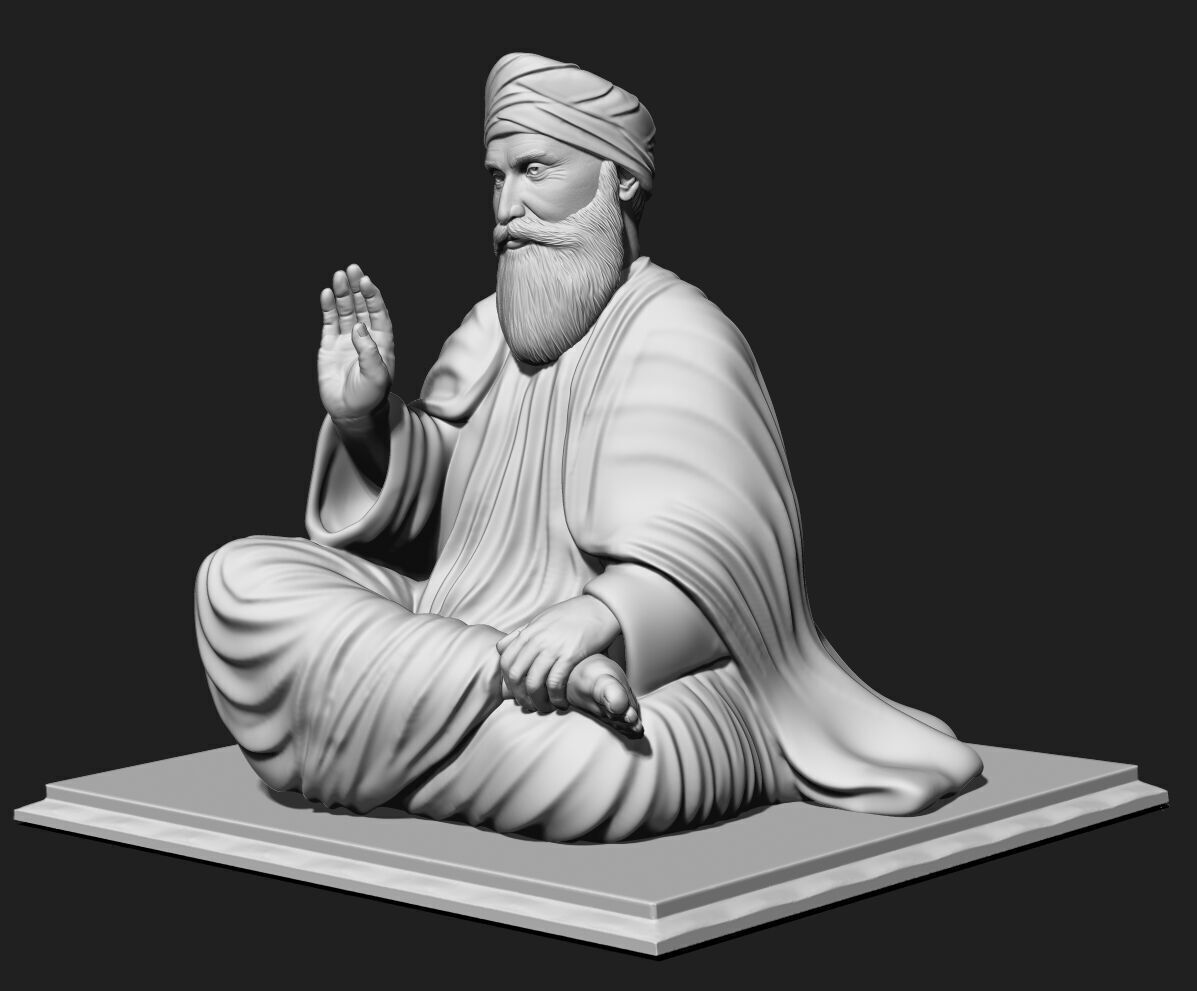Guru Nanak Sculpture 3D print model_16