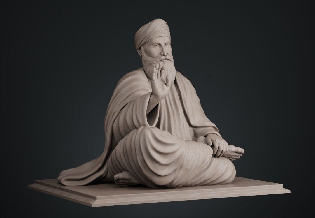 Guru Nanak Sculpture 3D print model_2