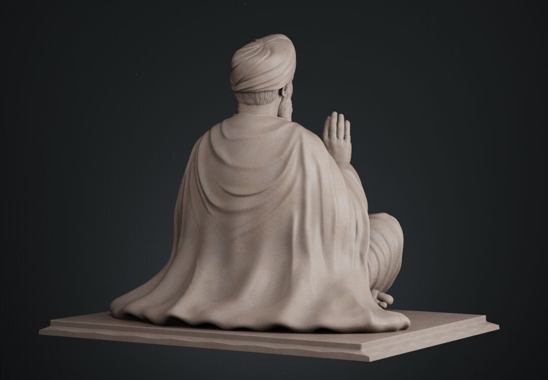 Guru Nanak Sculpture 3D print model_6