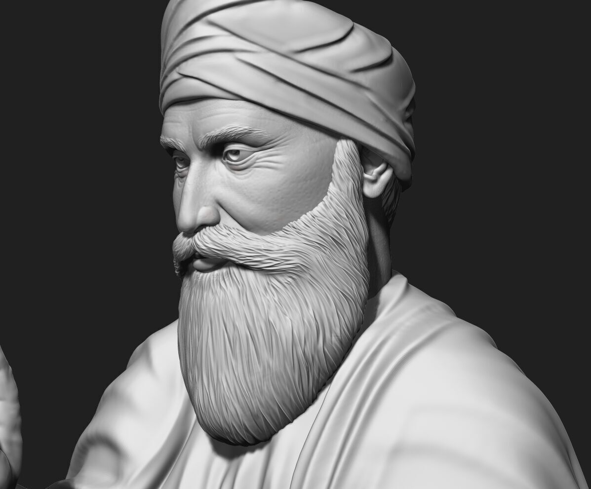 Guru Nanak Sculpture 3D print model_17